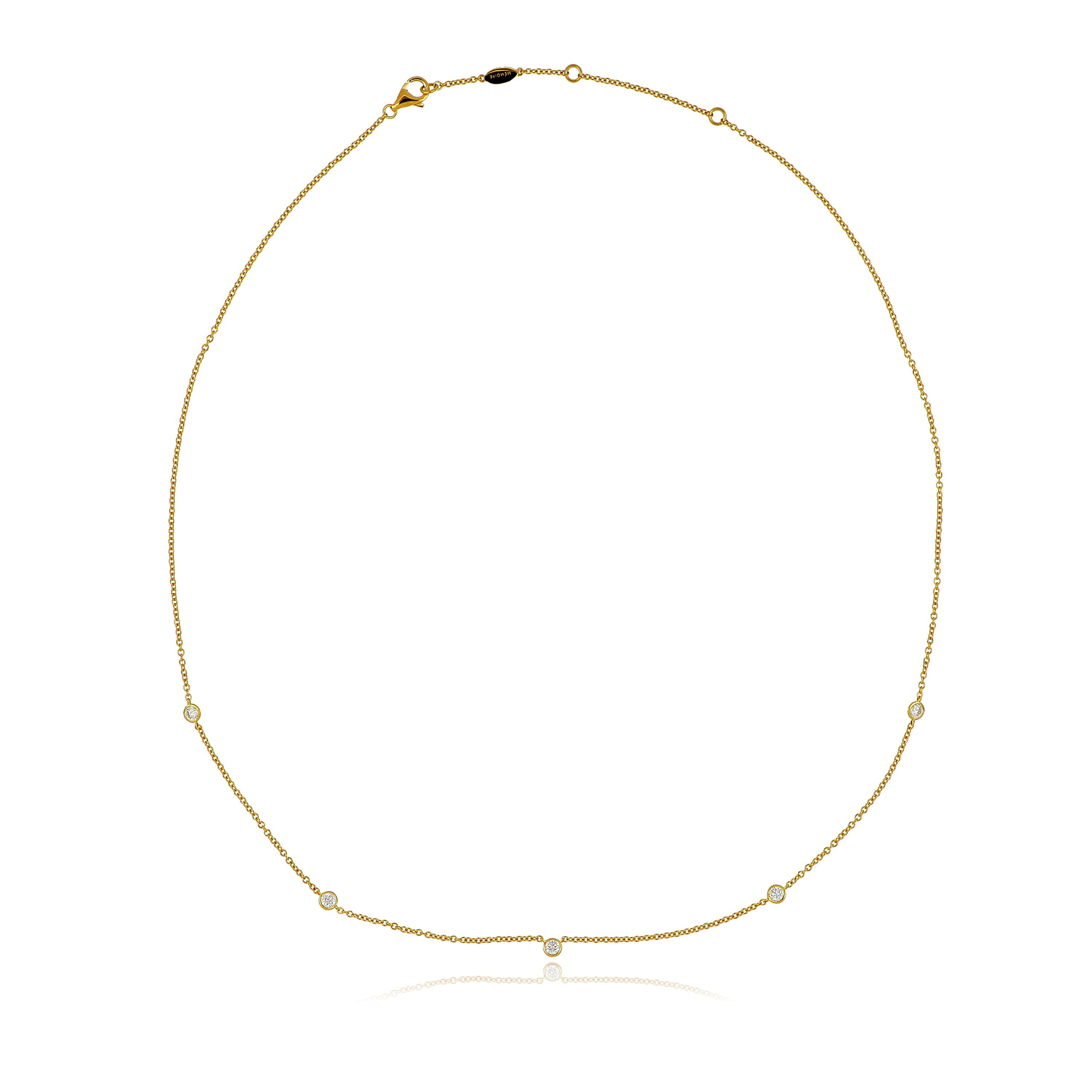 18k Yellow Gold Cascading Diamond Necklace