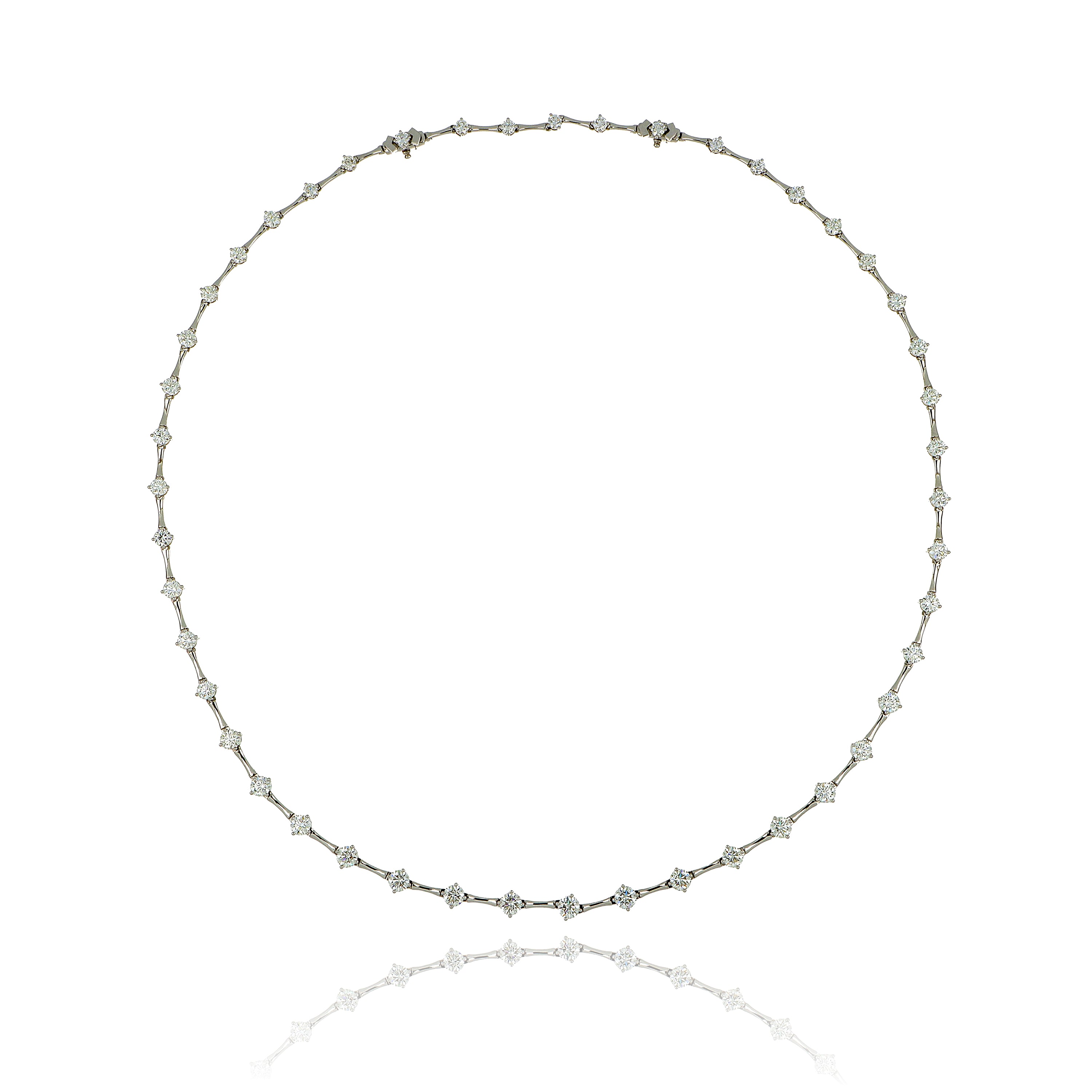 18k White Gold Diamond Serena Cascade Necklace - Charles Koll Jewelers