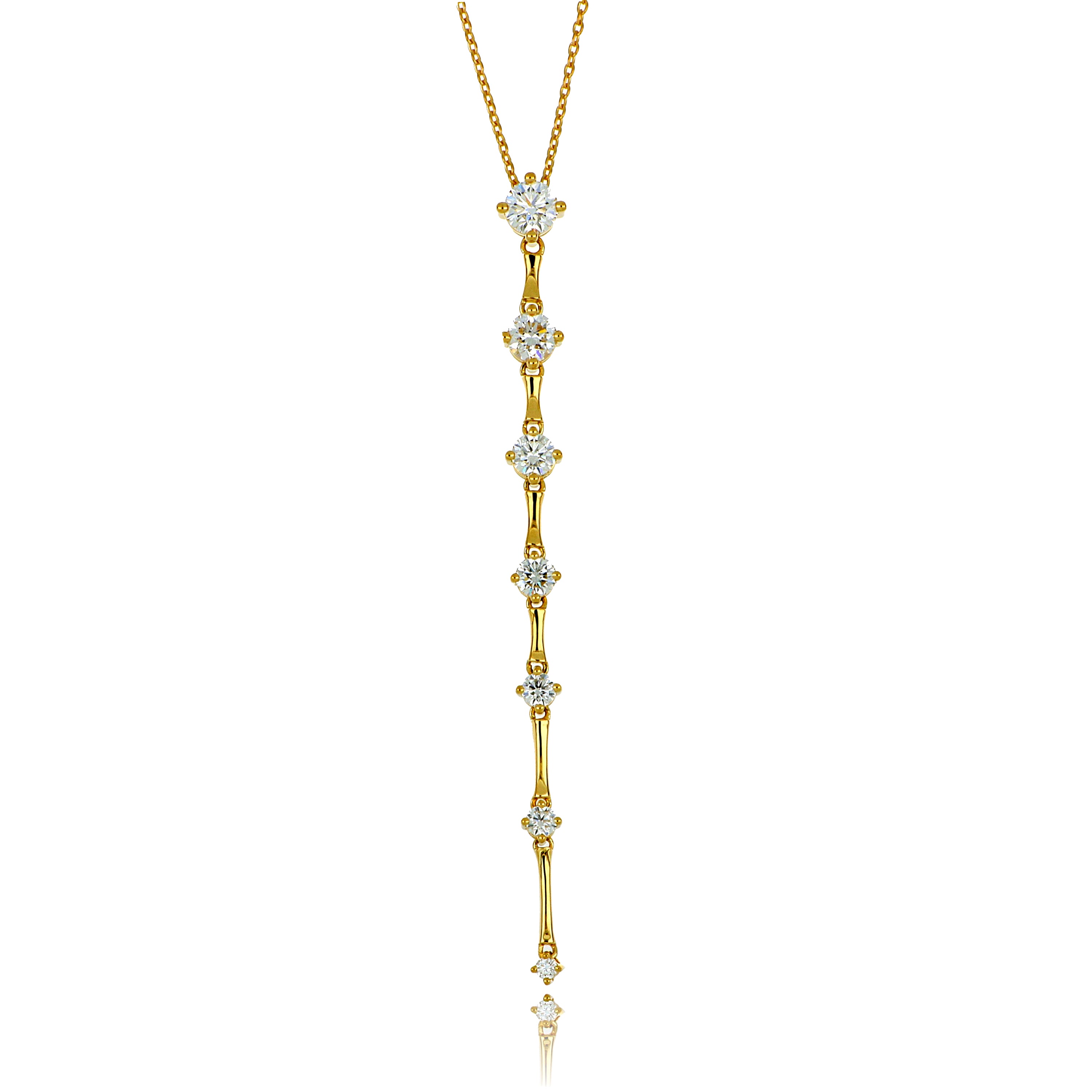 18k Yellow Gold Cascading Diamond Necklace
