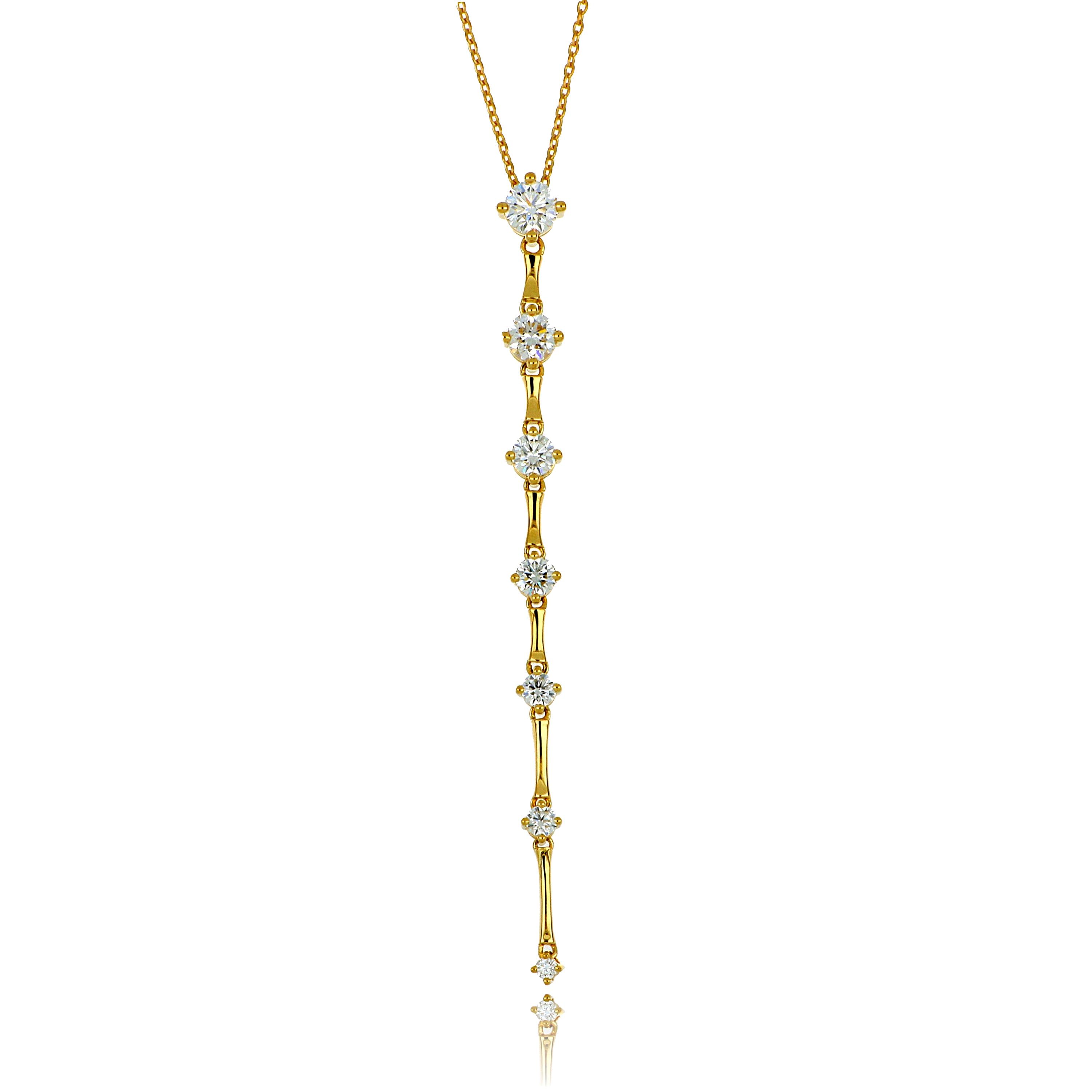 18k Yellow or White Gold Cascading Diamond Necklace