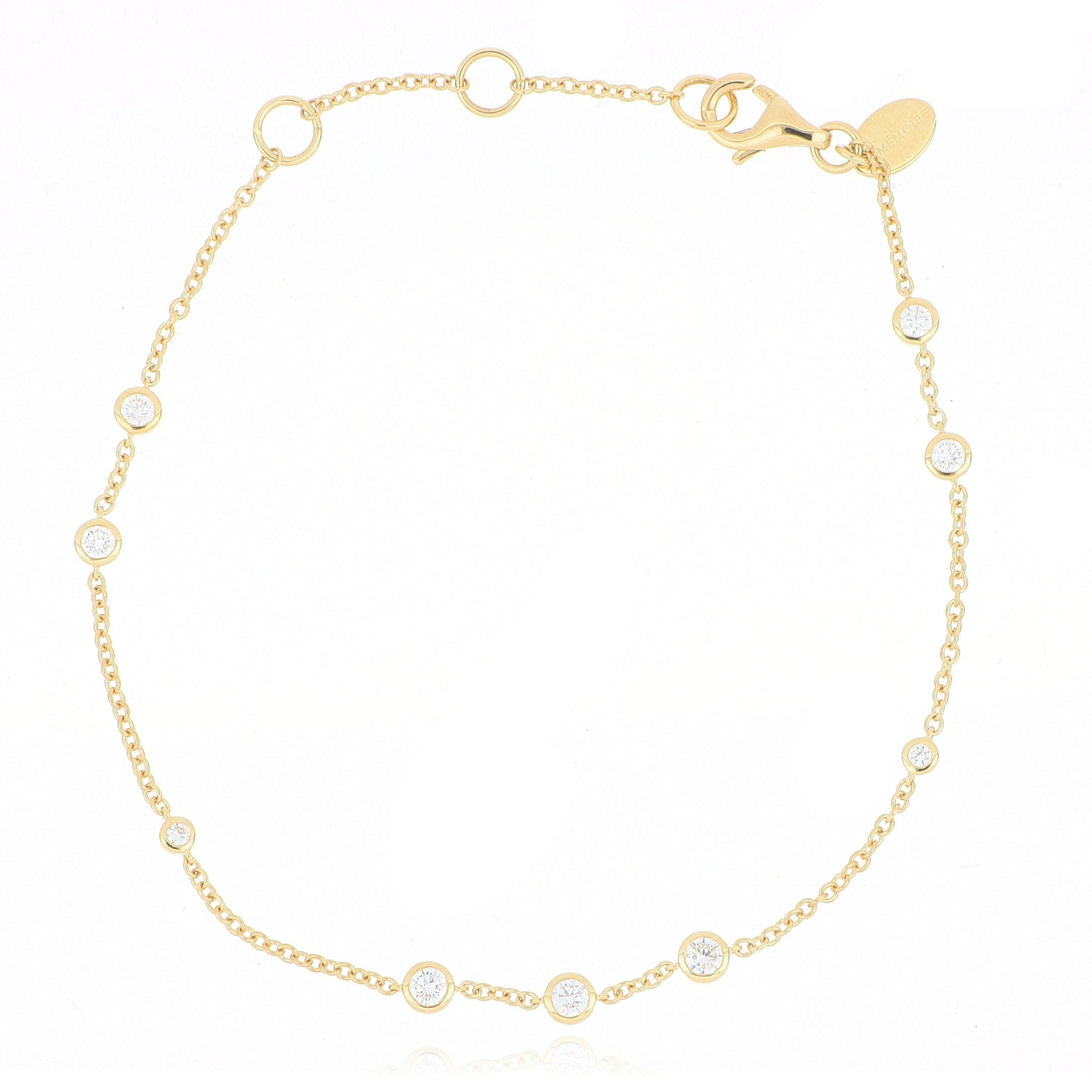 18k Yellow Gold Cascade Diamond Bracelet - Charles Koll Jewelers