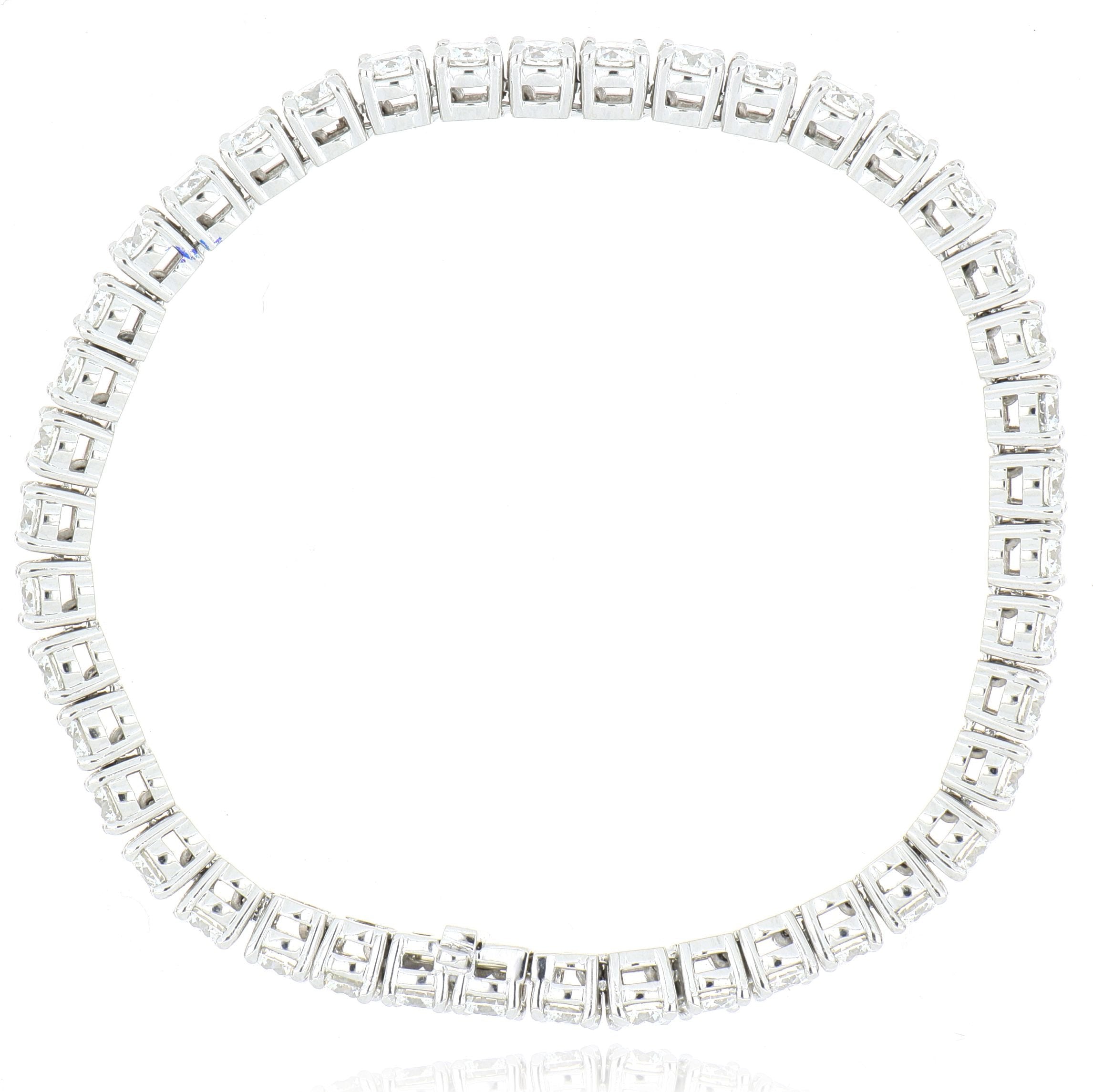 Platinum Classic 4 Prong Diamond Tennis Bracelet - Charles Koll Jewelers