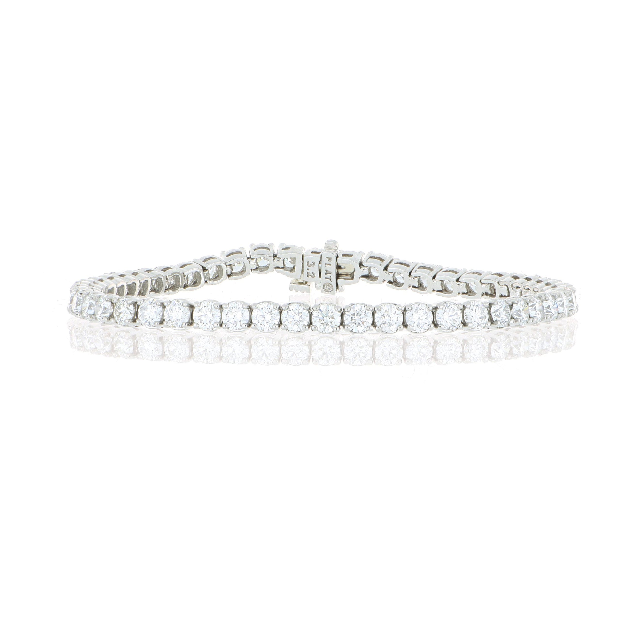 Platinum Classic 4 Prong Diamond Tennis Bracelet - Charles Koll Jewelers