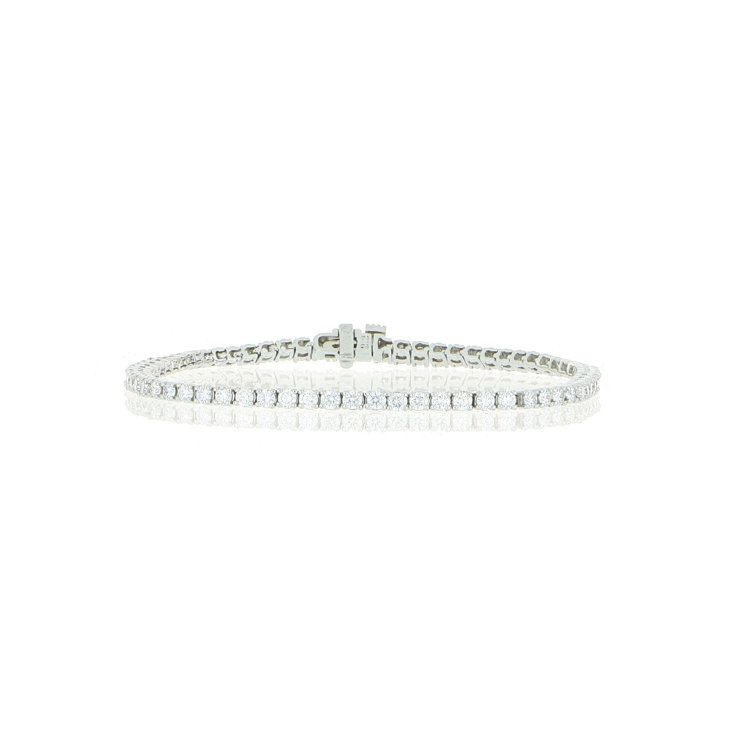 Platinum Classic 4 Prong Tennis Bracelet