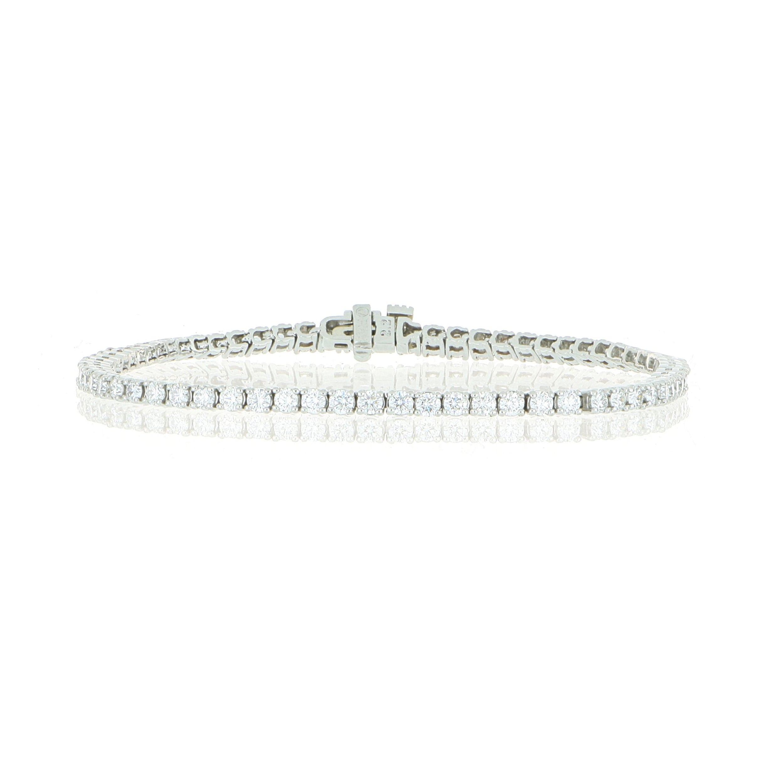 Platinum Classic 4 Prong Tennis Bracelet - Charles Koll Jewelers