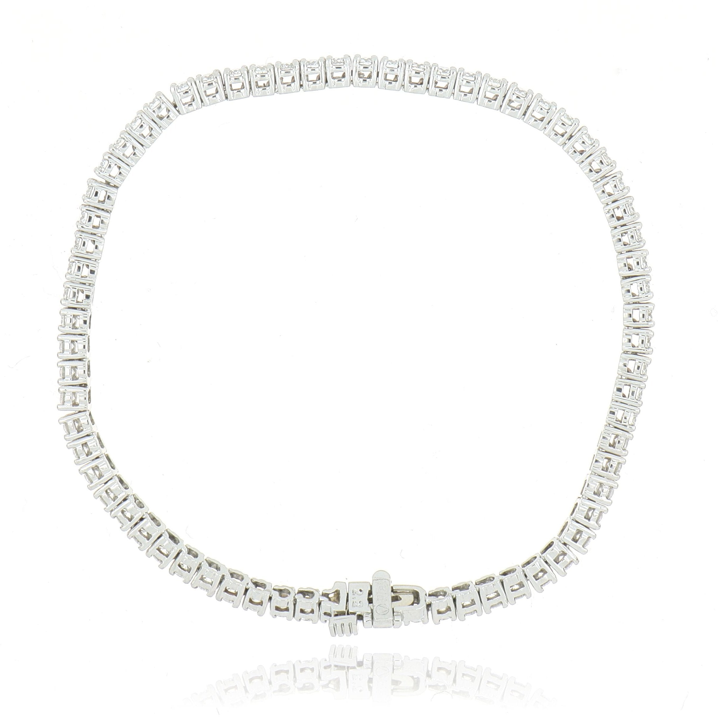 Platinum Classic 4 Prong Tennis Bracelet - Charles Koll Jewelers