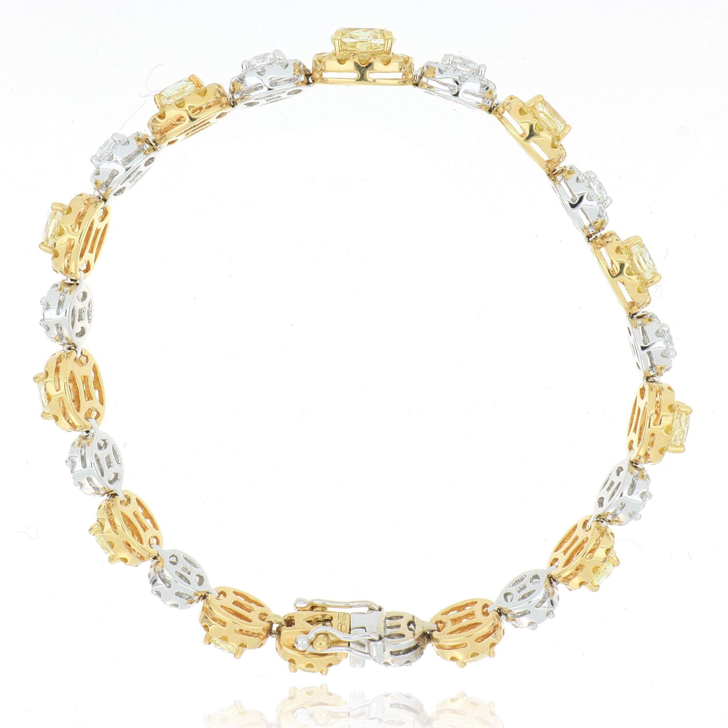 18k White and Yellow Fancy Colored Diamond Bracelet - Charles Koll Jewelers