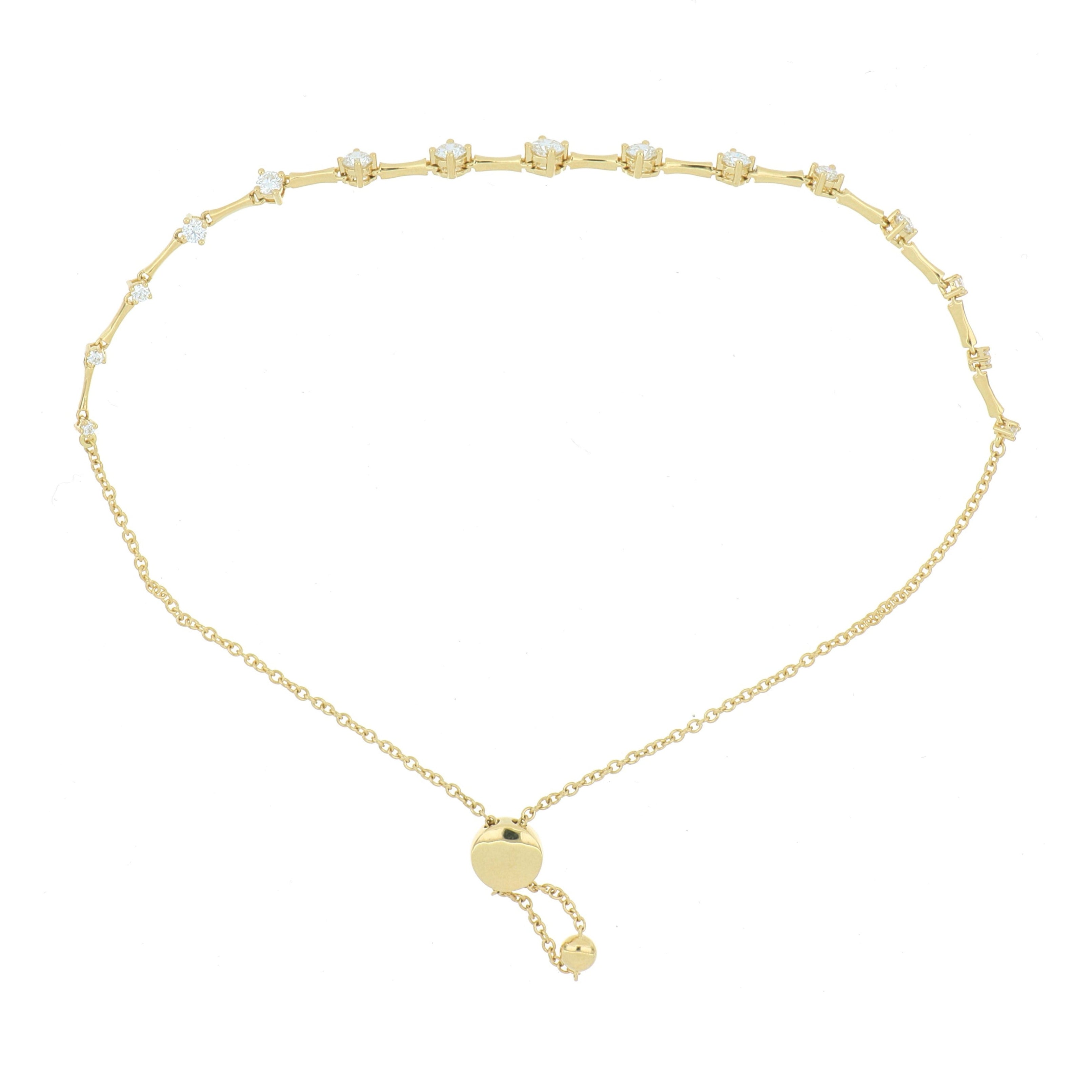 18k Yellow Gold Diamond Bolo Bracelet