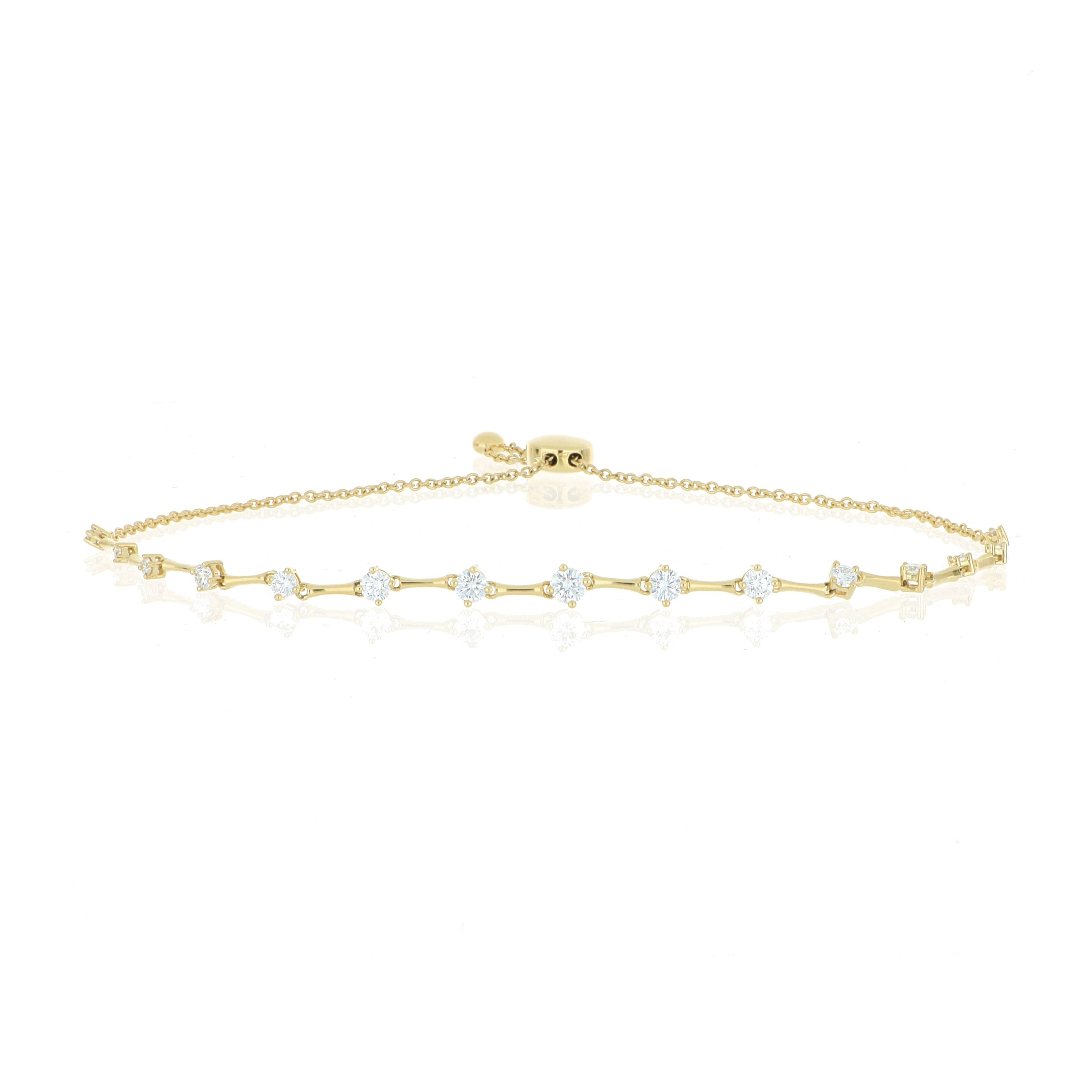18k Yellow Gold Diamond Bolo Bracelet