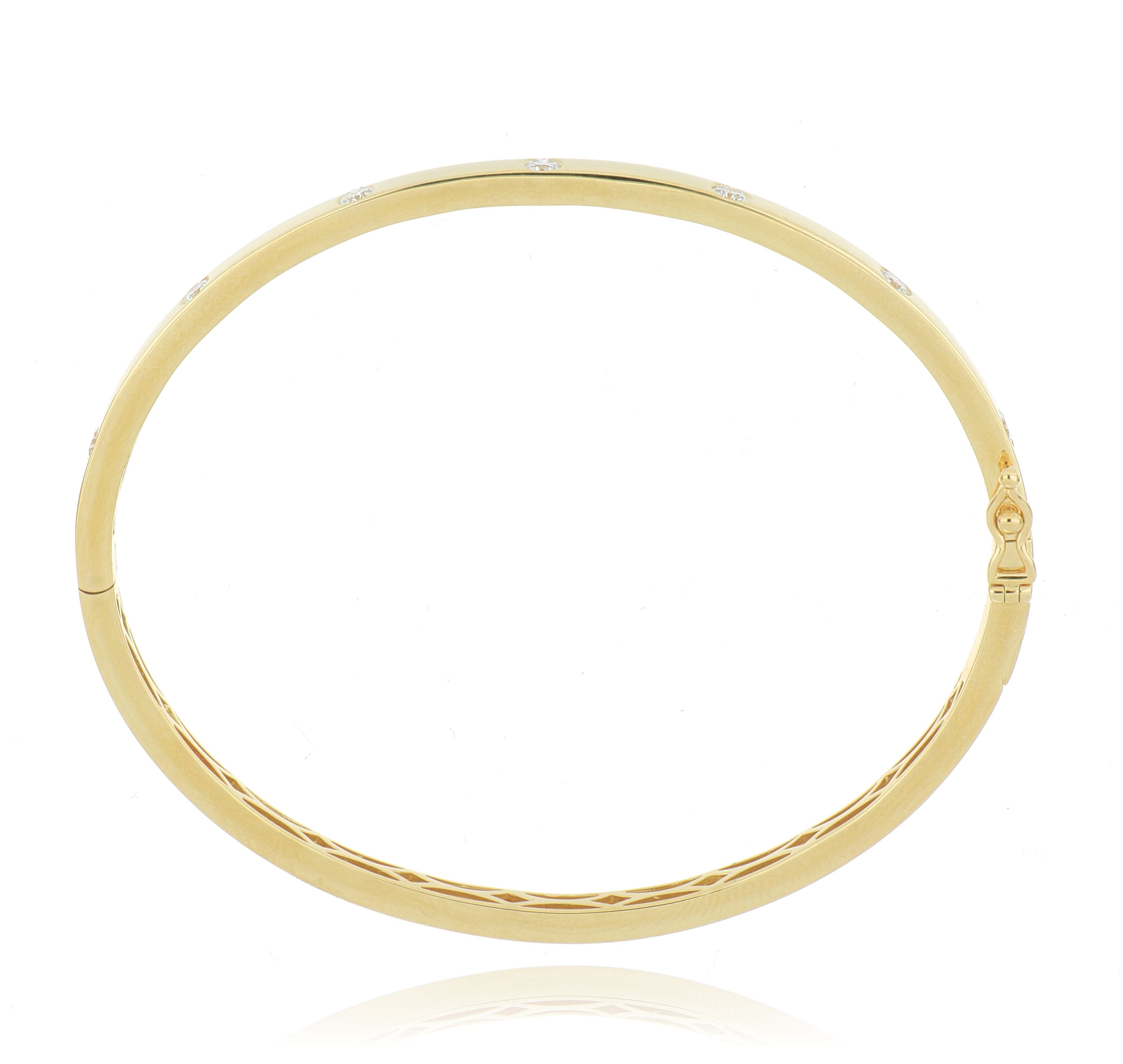 18k Yellow Gold Diamond Bangle Bracelet