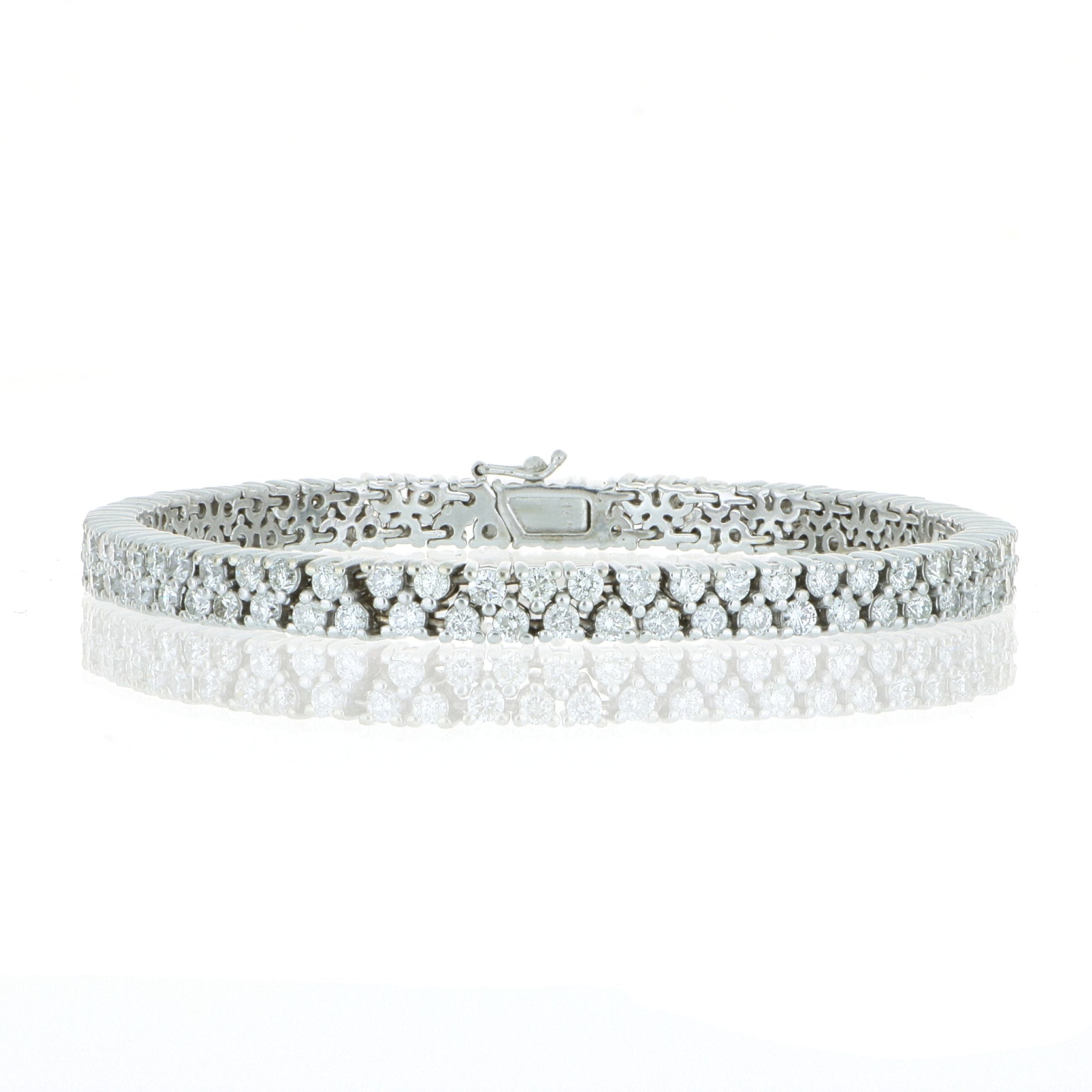 14k White Gold Double Row Diamond Bracelet