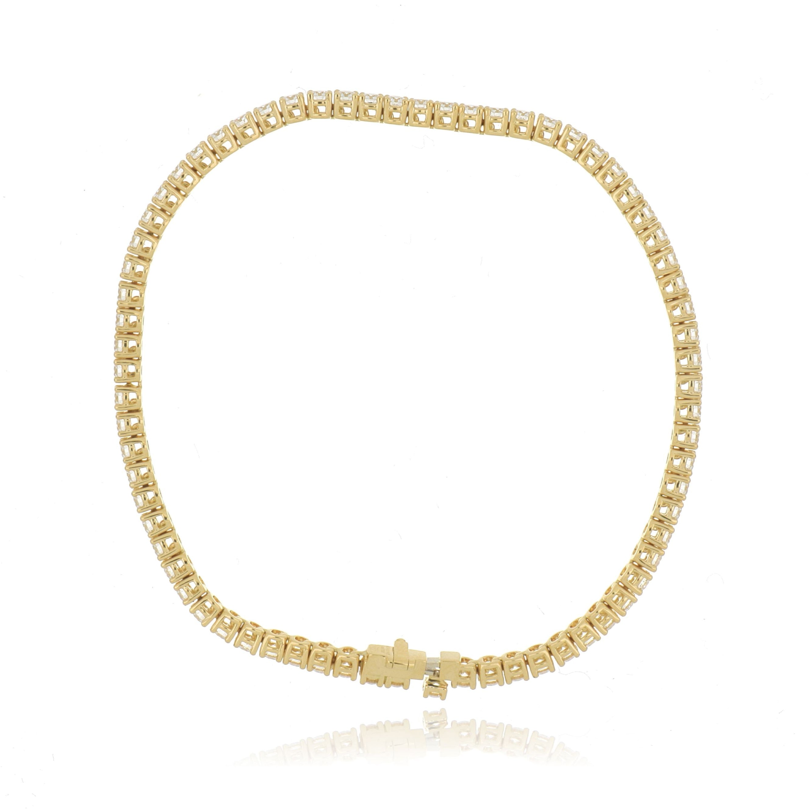18k Yellow Gold Diamond Tennis Bracelet
