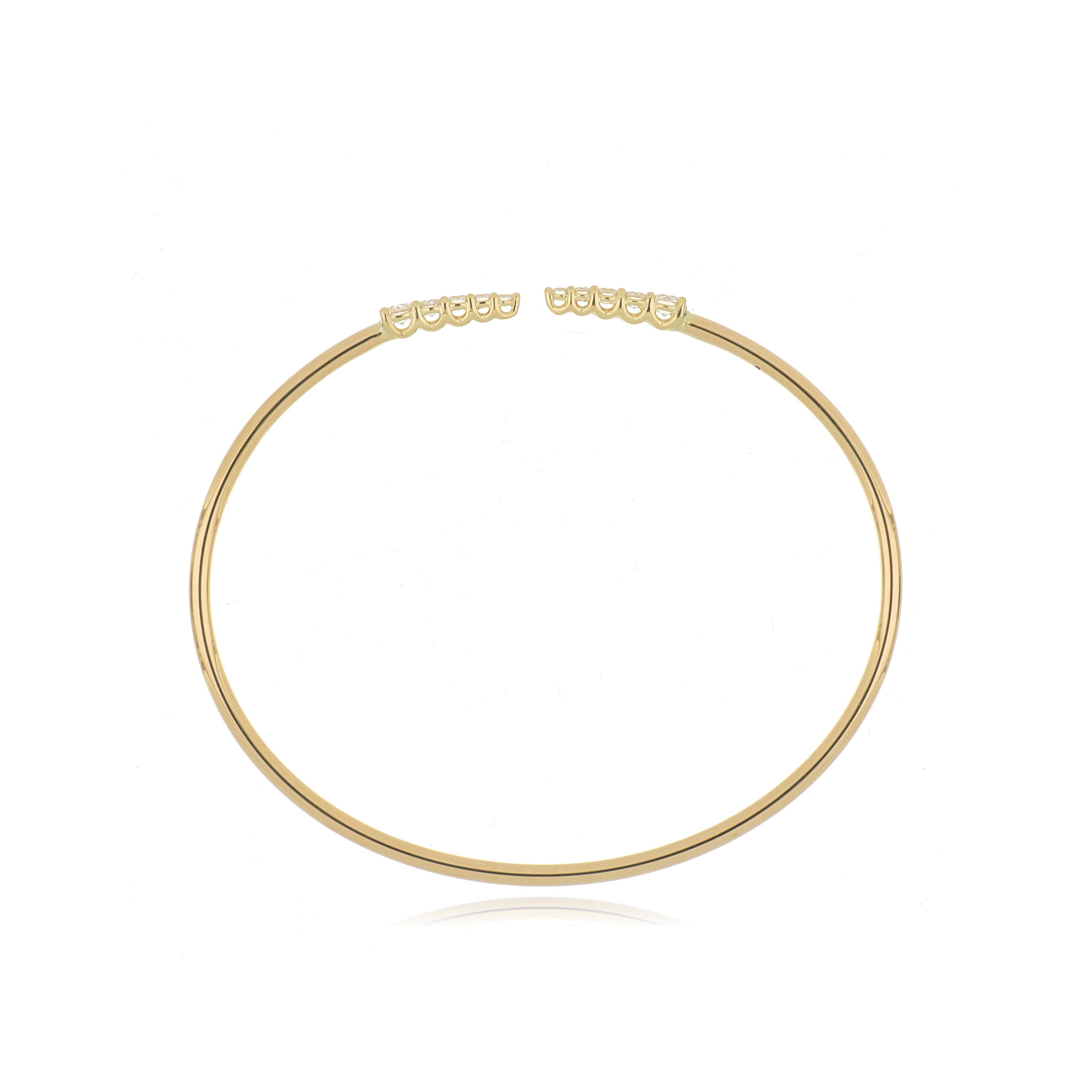 18k Yellow Gold Diamond Identity Bangle Bracelet
