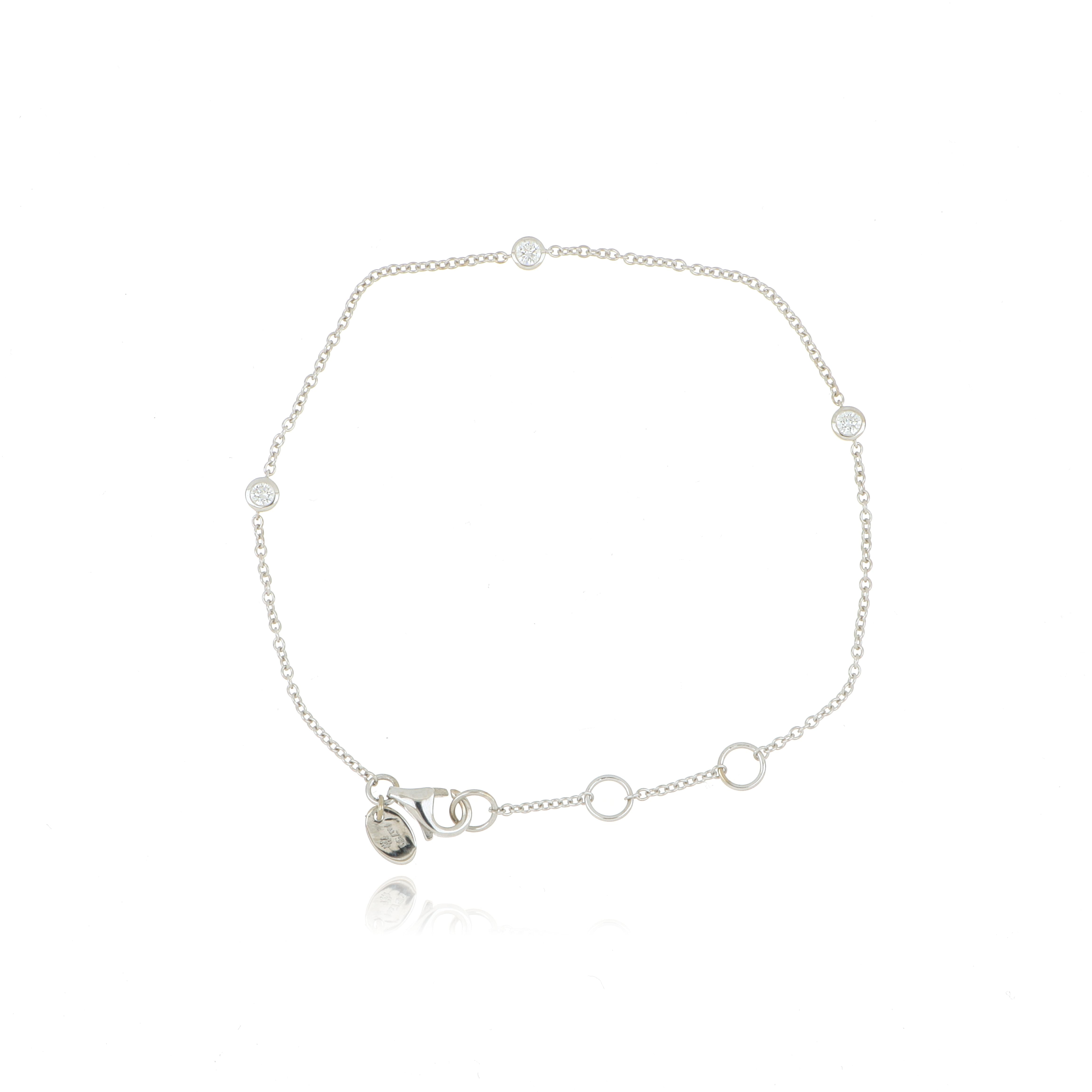 18k White Gold Diamond Cascade Bracelet