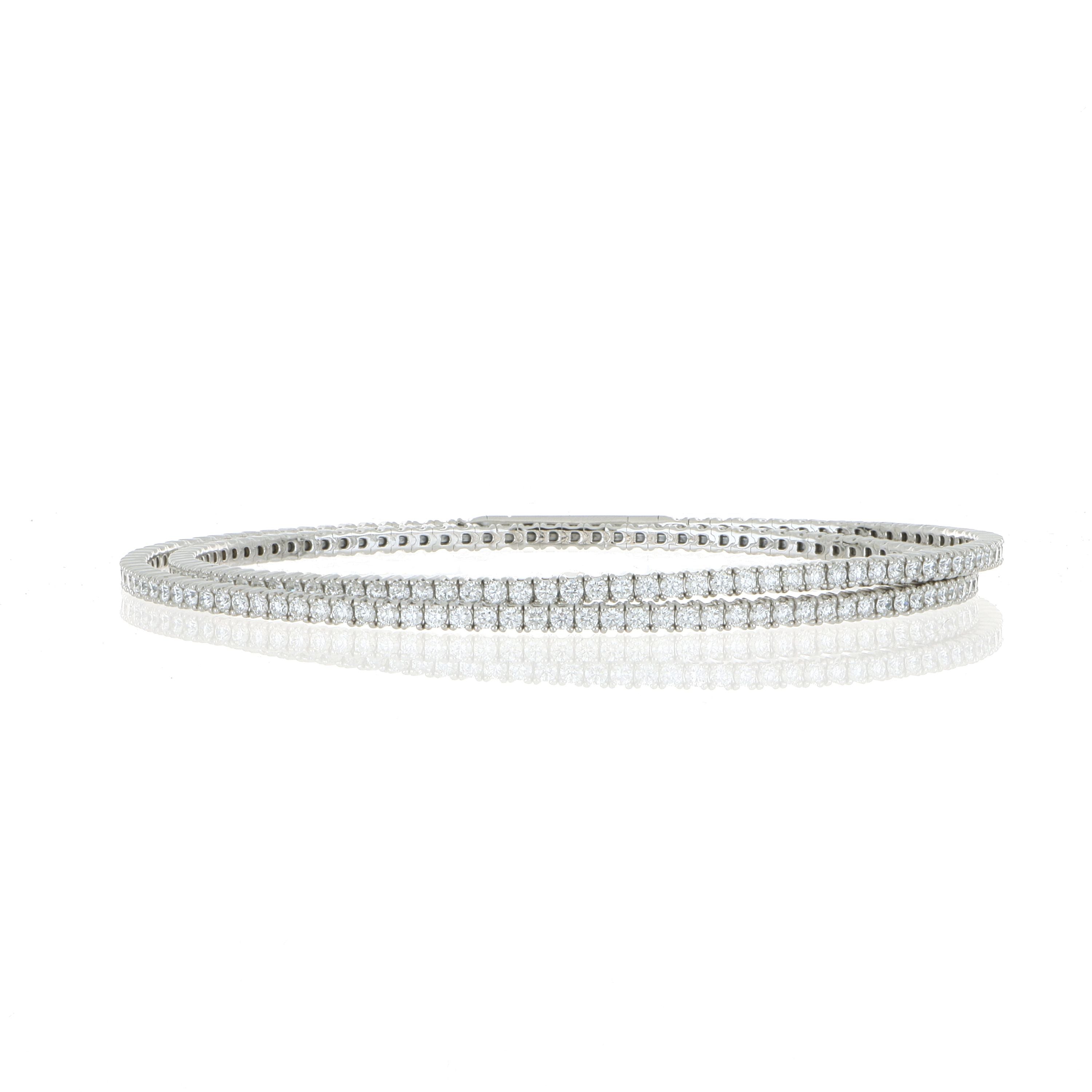 18k White Gold Wrap Around Diamond Tennis Bracelet