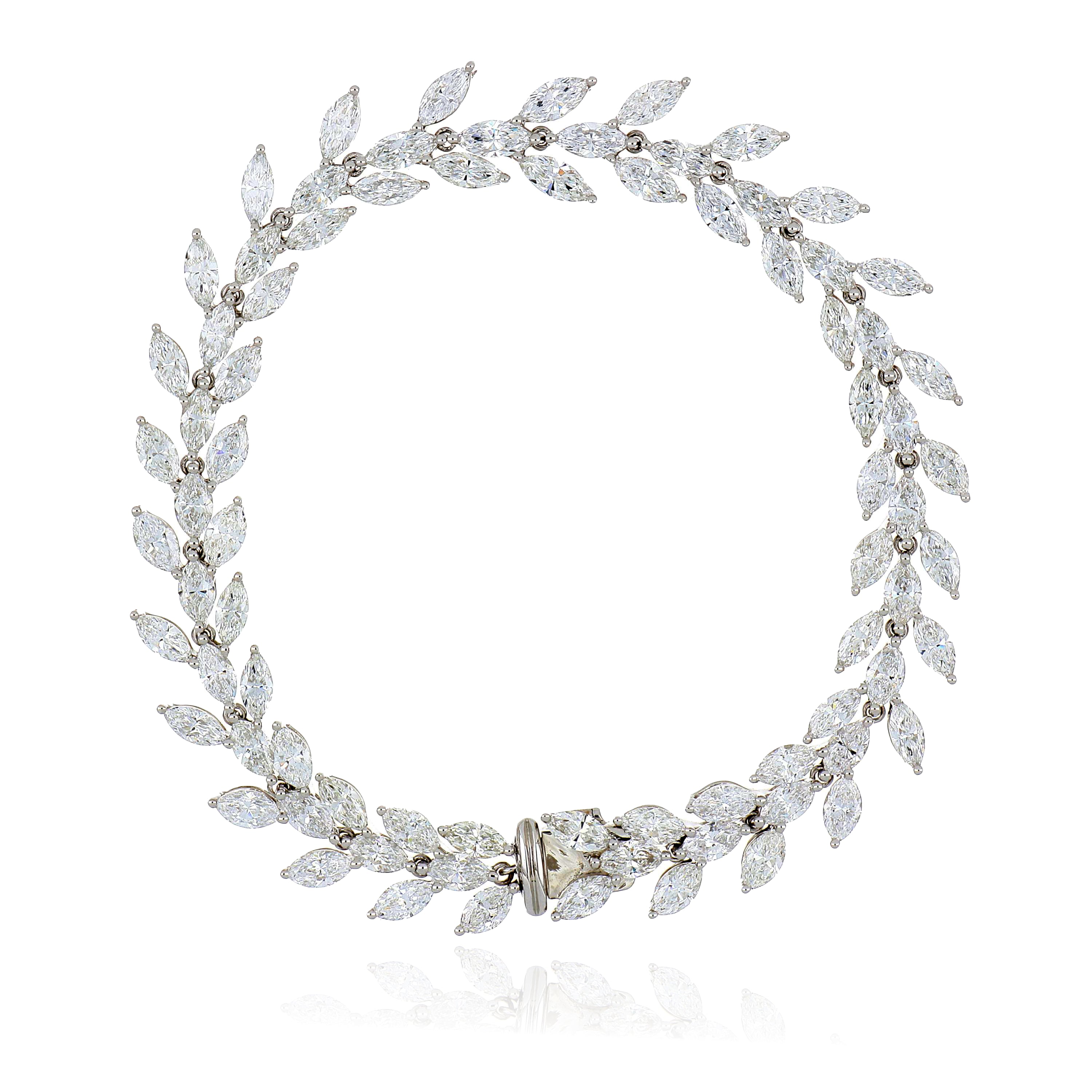 18k White Gold Diamond Vine Bracelet