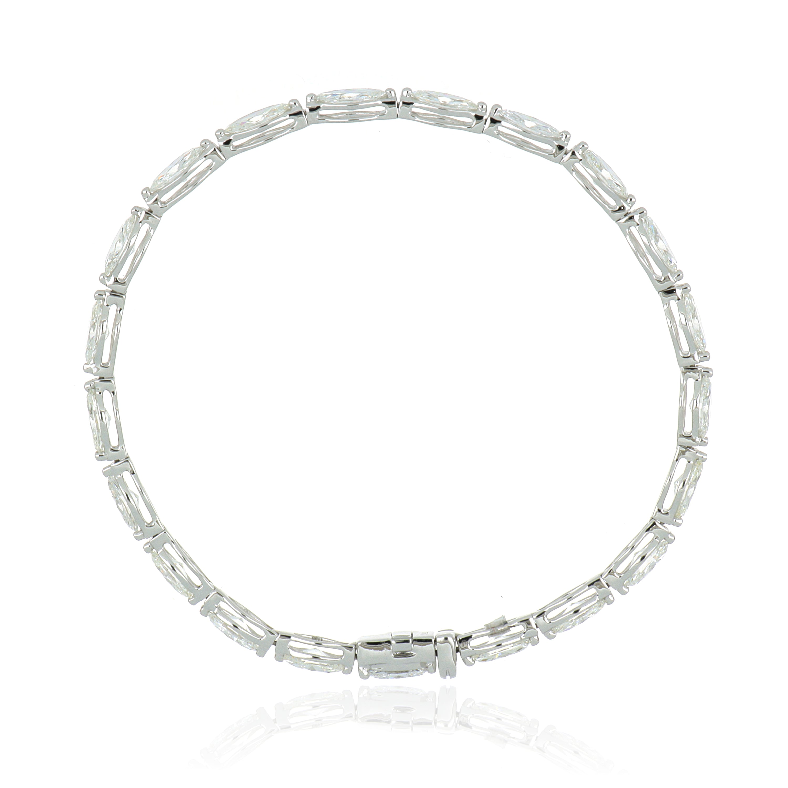 18k White Gold Marquise Diamond Bracelet
