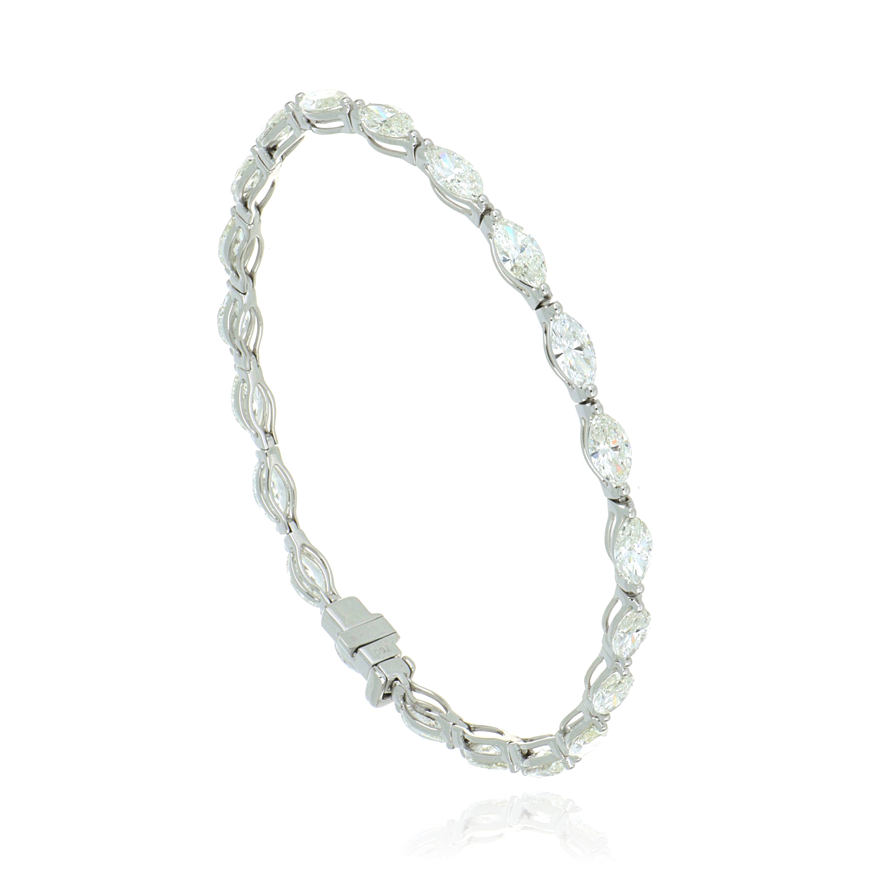 18k White Gold Marquise Diamond Bracelet