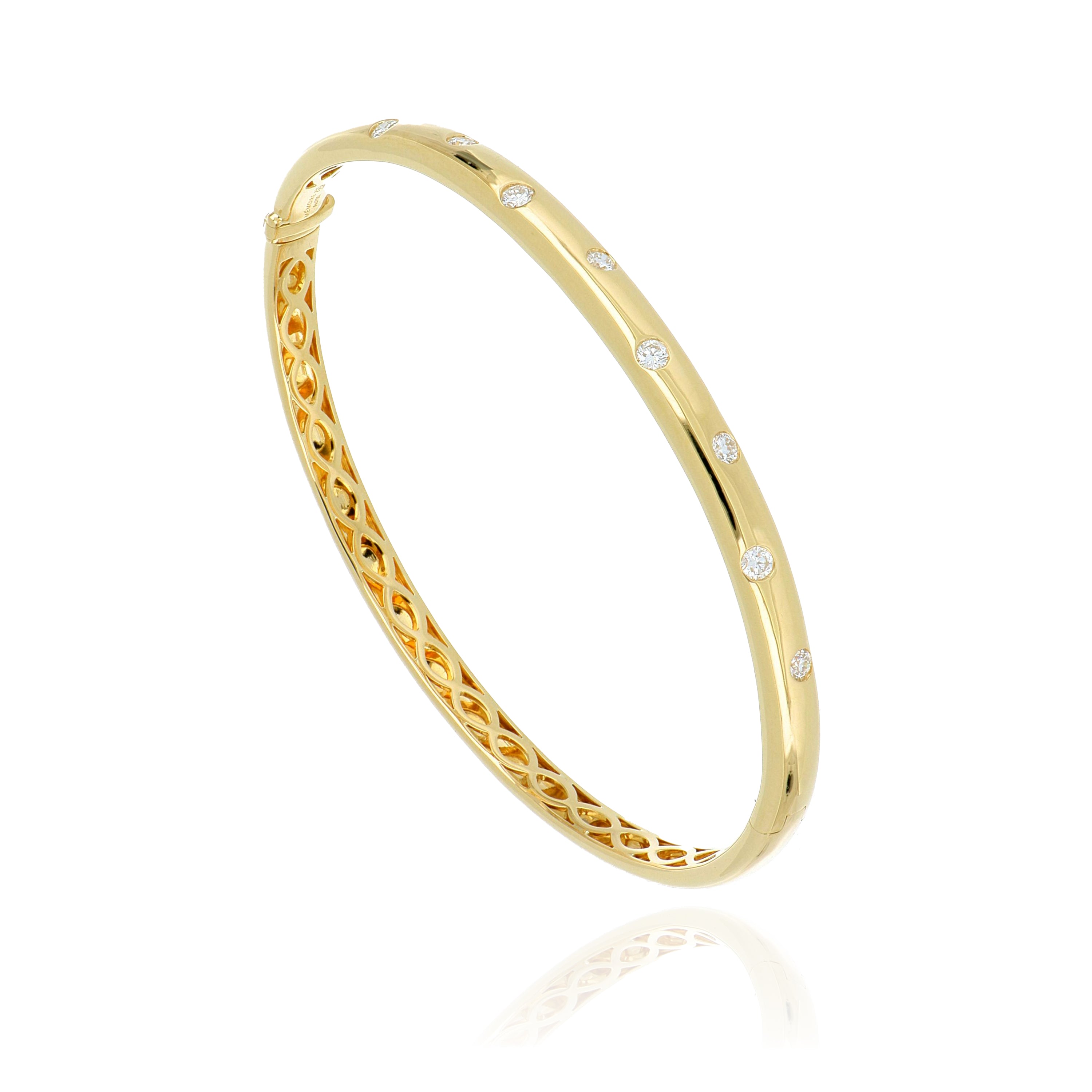 18k Yellow Gold Diamond Bangle