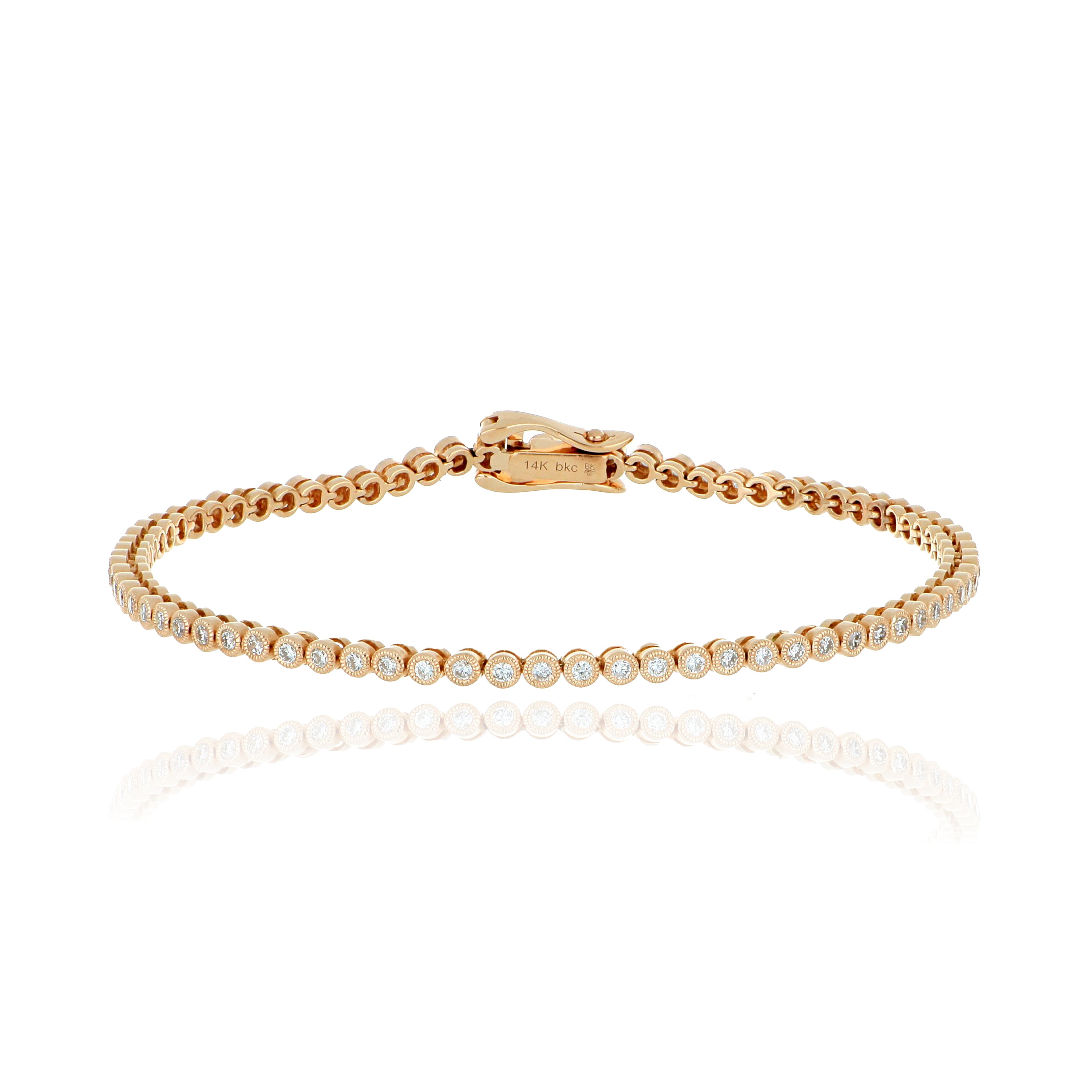 14k Rose Gold Diamond Tennis Bracelet - Charles Koll Jewelers