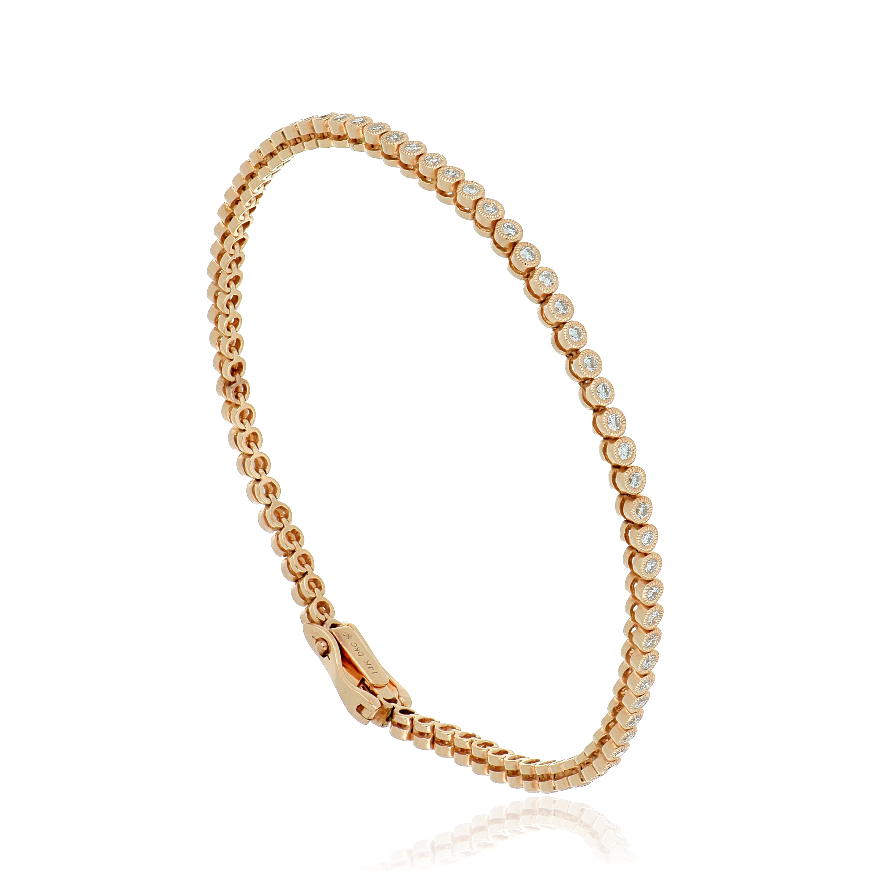 14k Rose Gold Diamond Tennis Bracelet - Charles Koll Jewelers