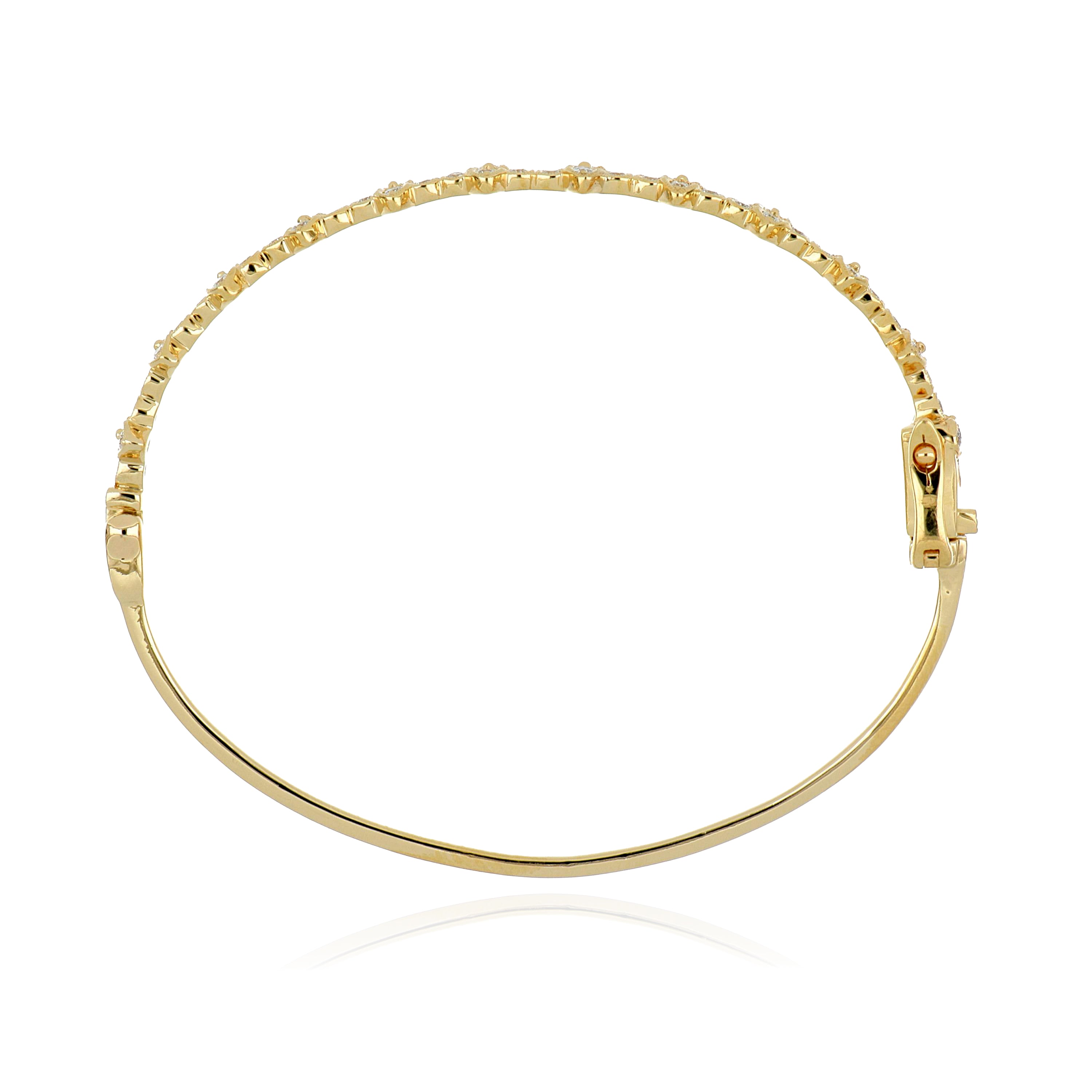 14k Yellow Gold Diamond Bangle Bracelet - Charles Koll Jewelers
