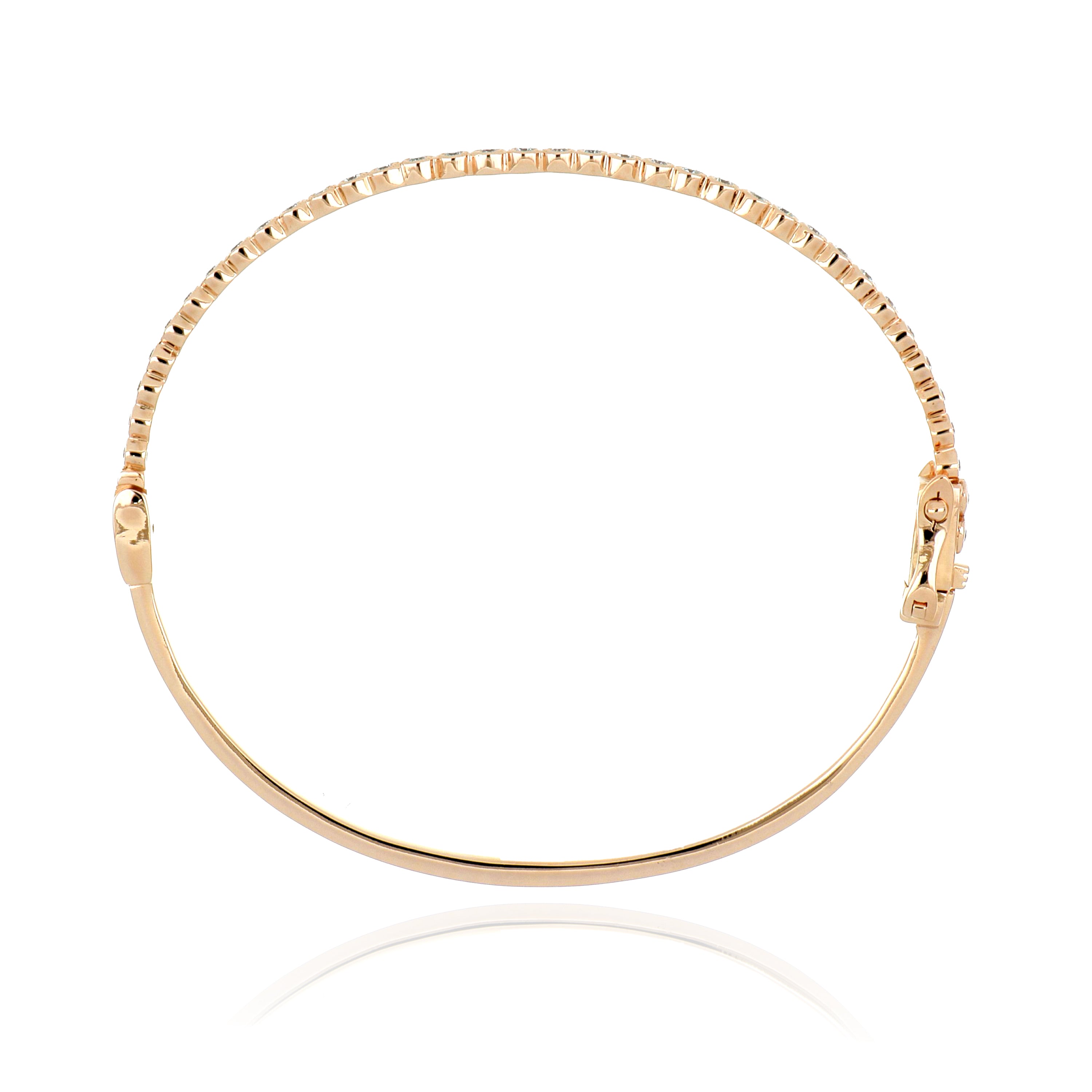 14k Rose Gold Diamond Bangle - Charles Koll Jewelers