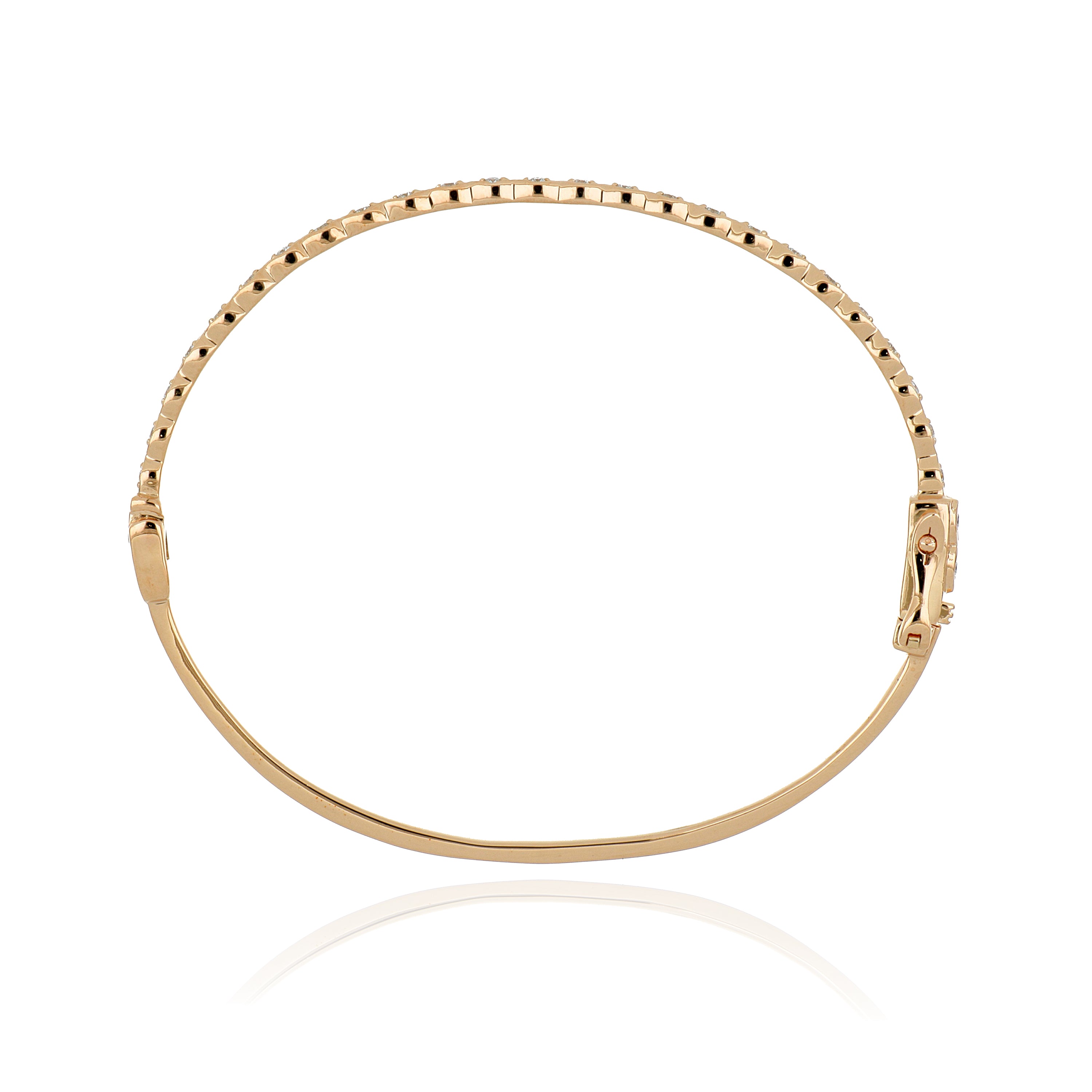 14k Rose Gold Diamond Bangle Bracelet - Charles Koll Jewelers