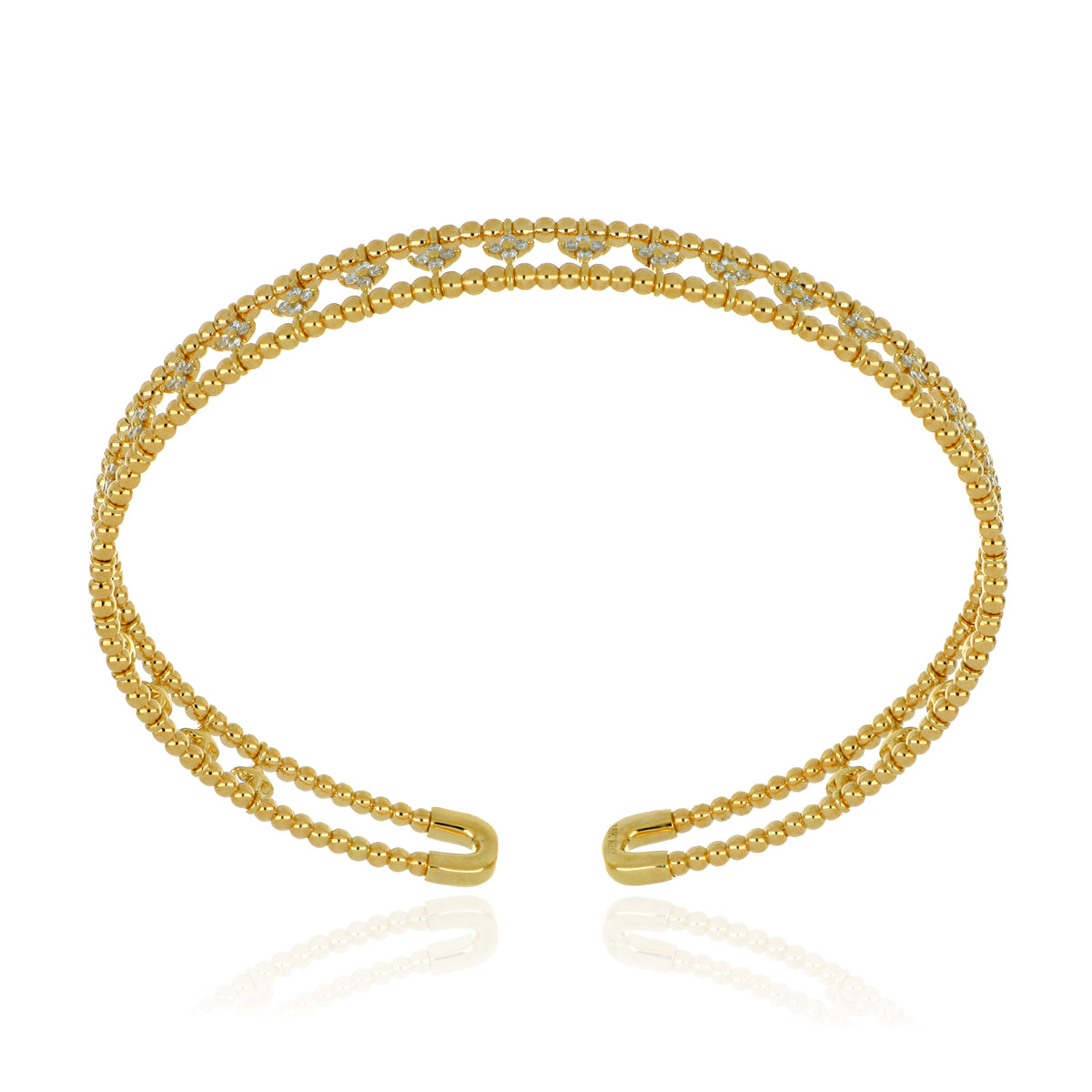 18k Yellow Gold Diamond Bangle Bracelet