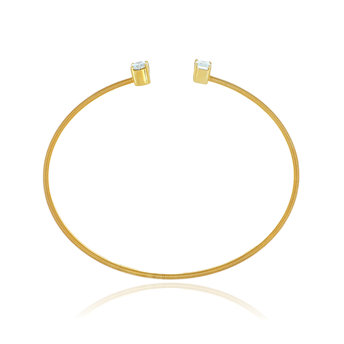 18k Yellow Gold Diamond Bangle Bracelet