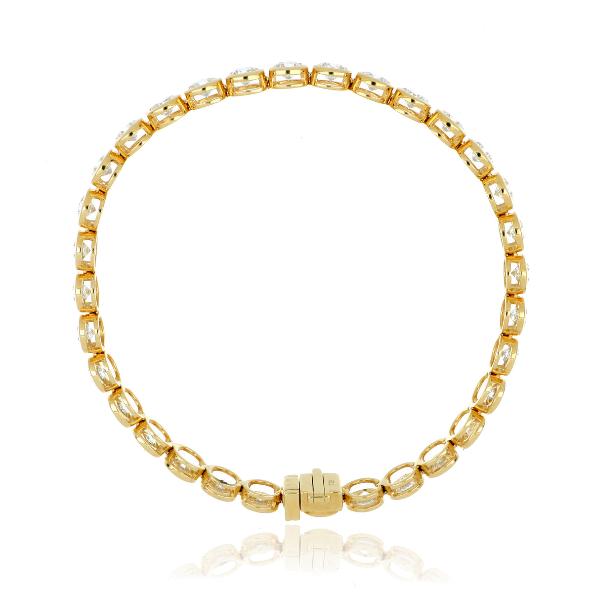 18k Yellow Gold Bezel Set Diamond Tennis Bracelet