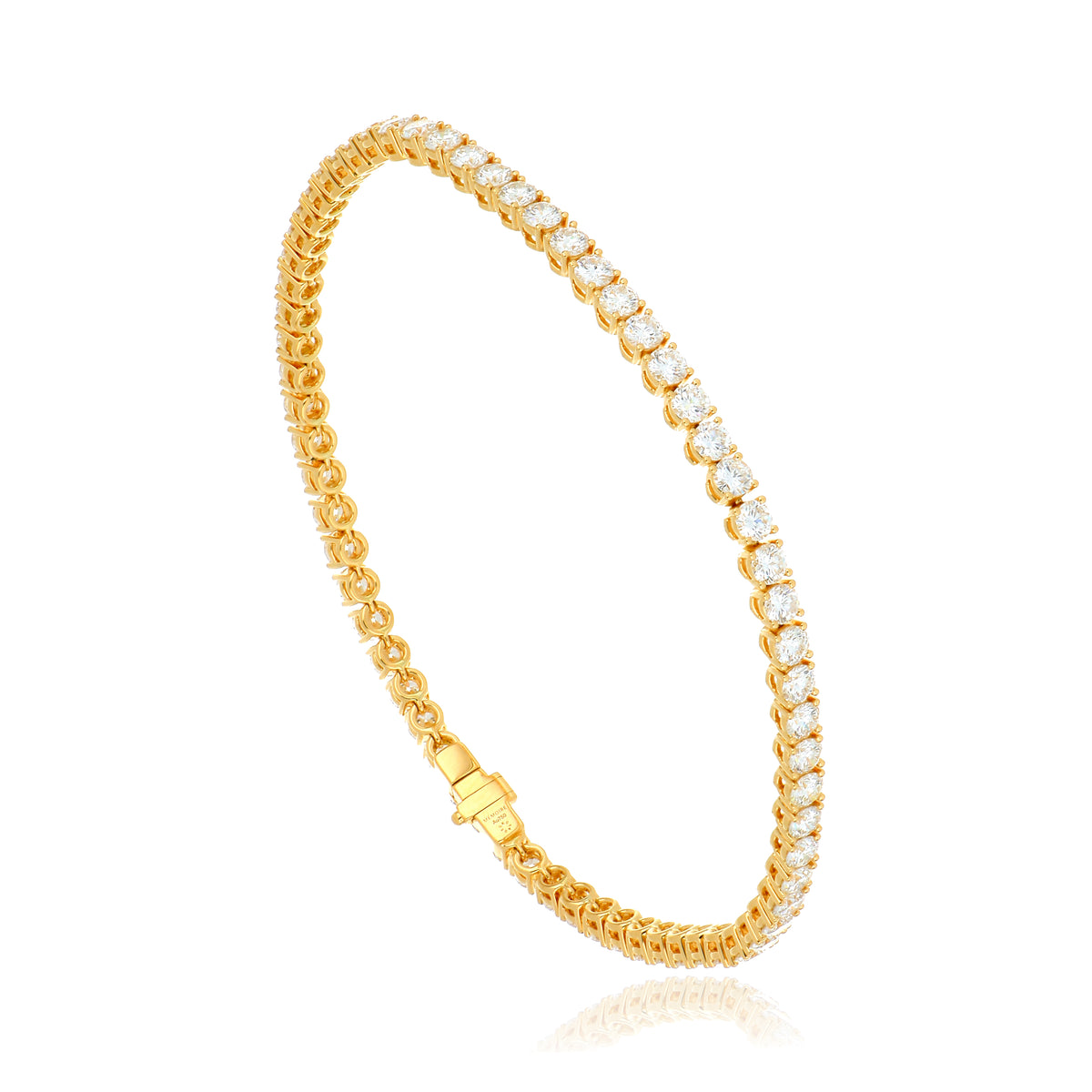18k Yellow Gold Diamond Tennis Bracelet