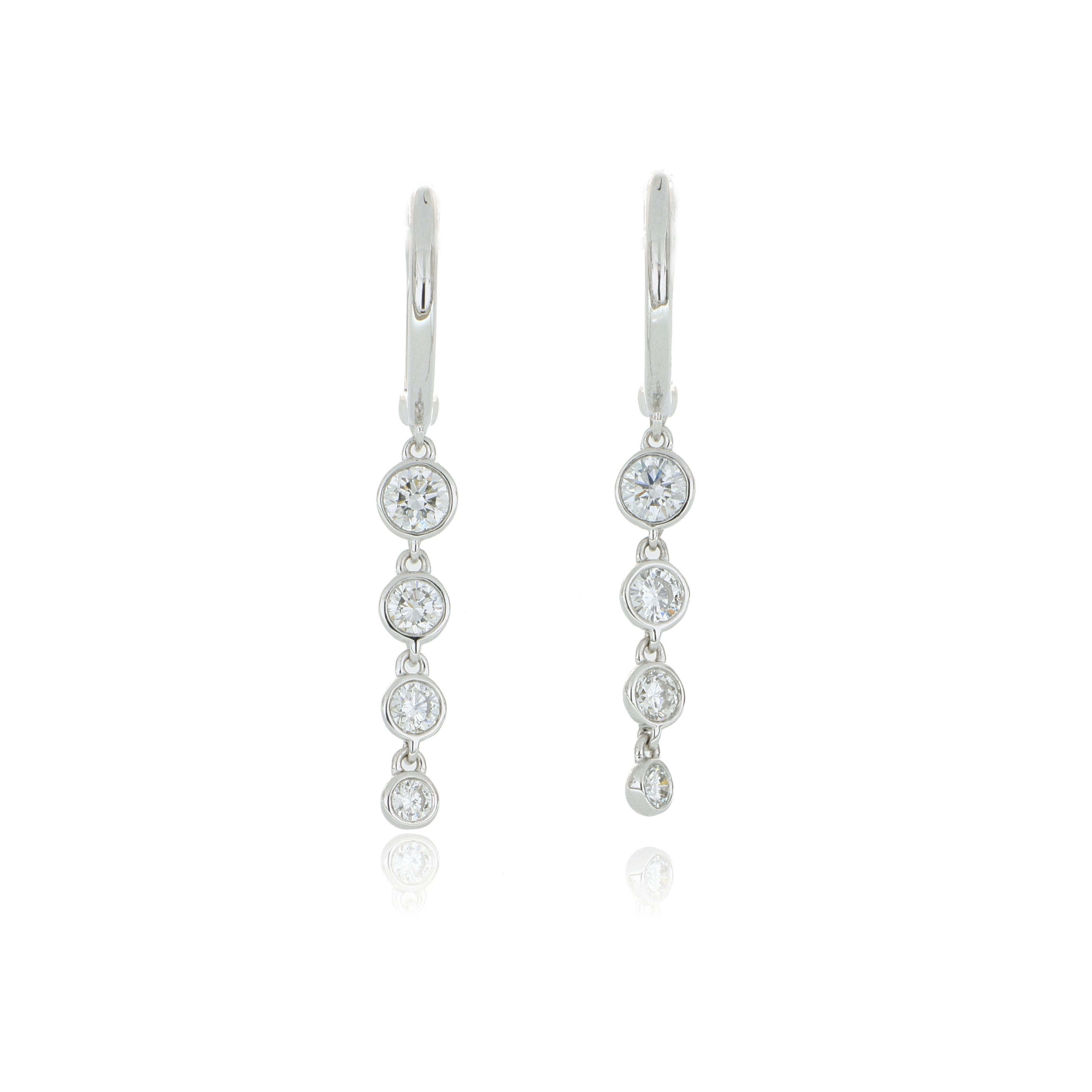 18k White Gold Diamond Cascade Drop Earrings
