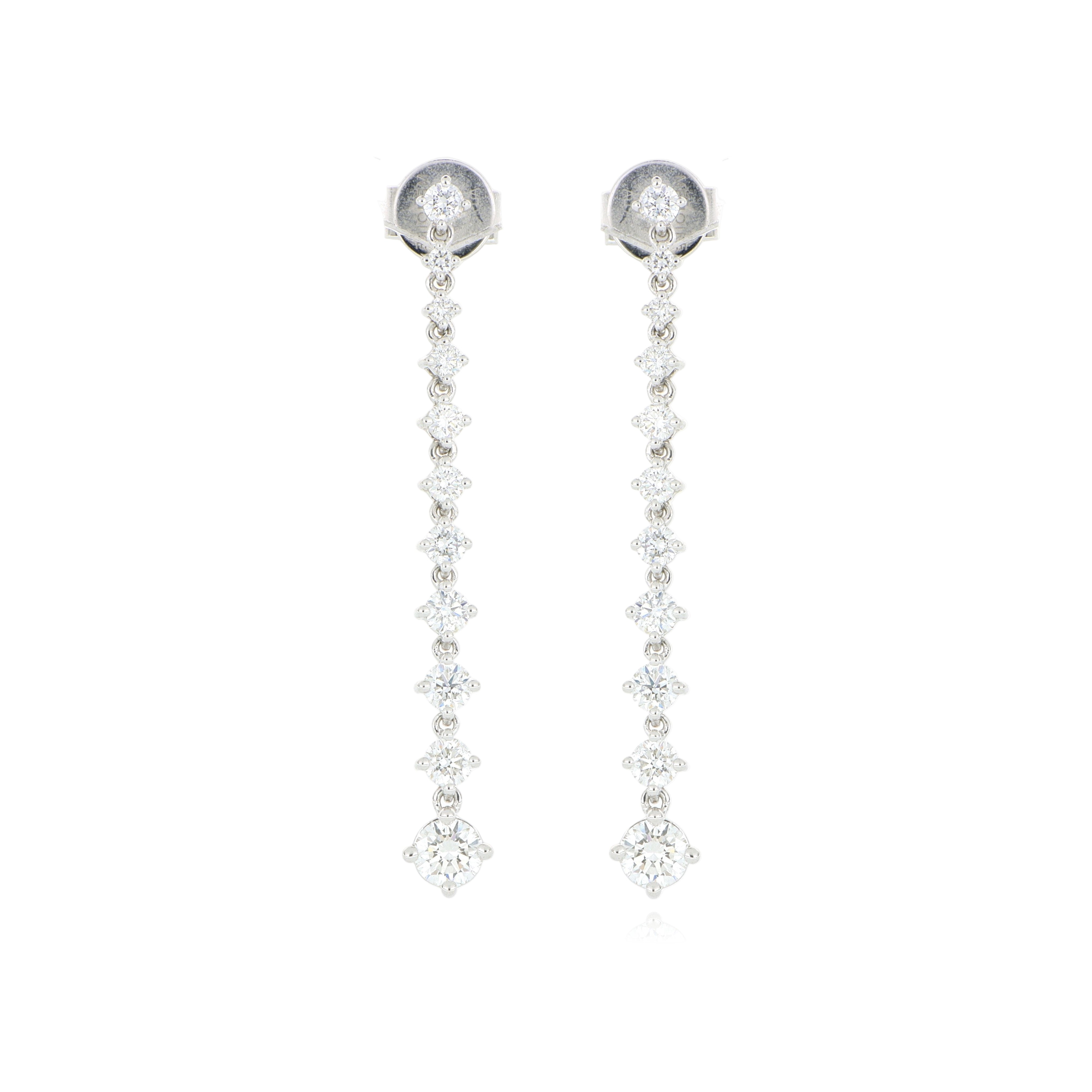 18k White Gold Diamond Drop Earrings