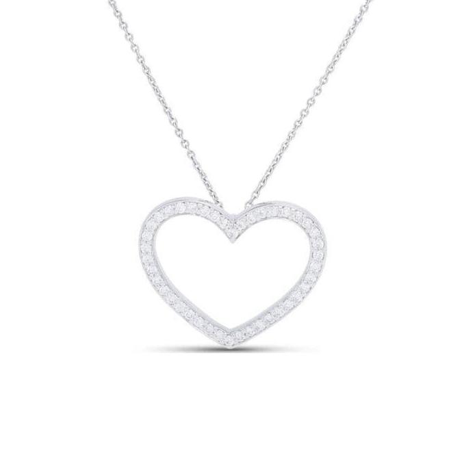 18k White Gold Diamond Heart Necklace