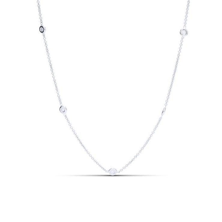18k White Gold Diamonds By the Yard Necklace