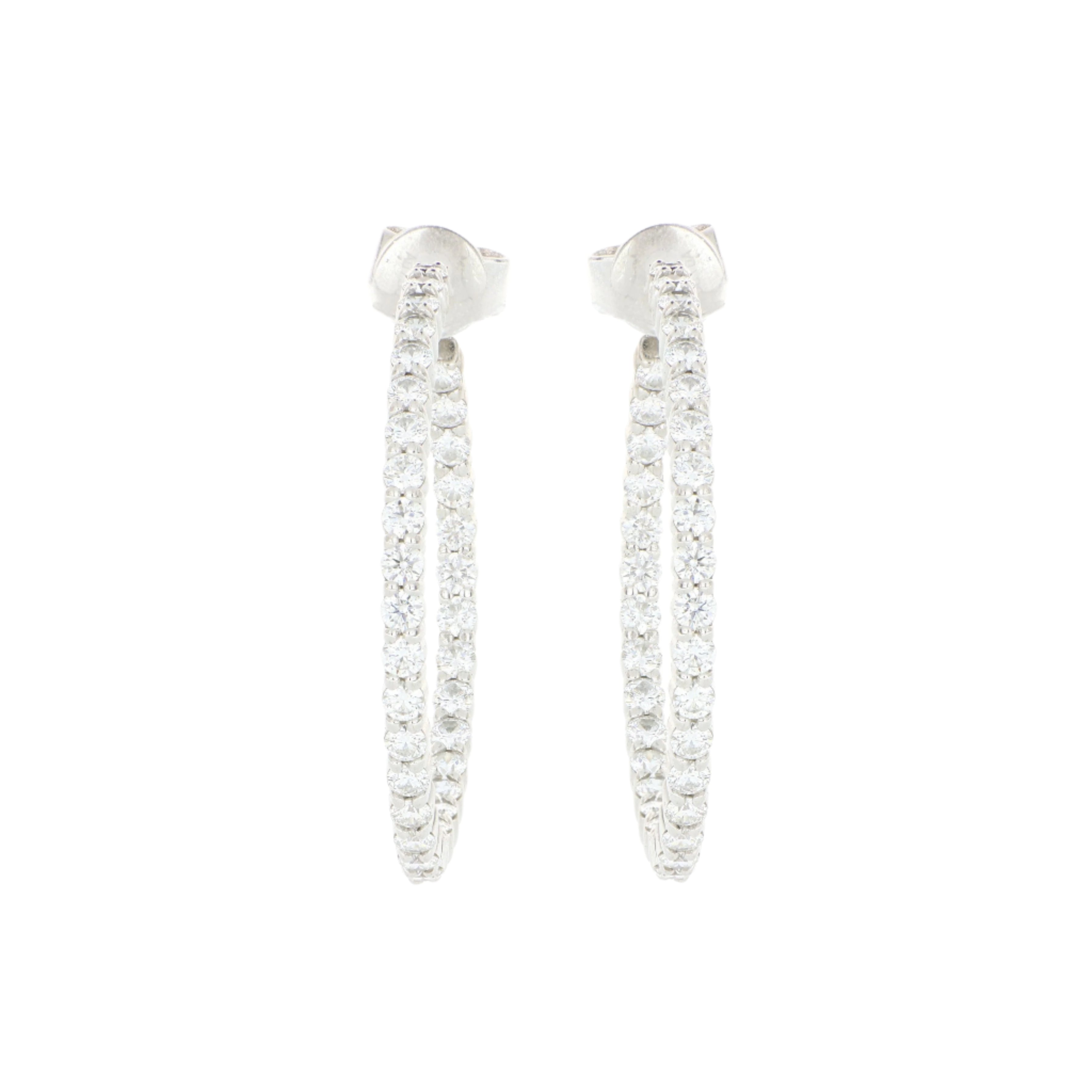 18k White Gold Hearts On Fire Diamond Hoops