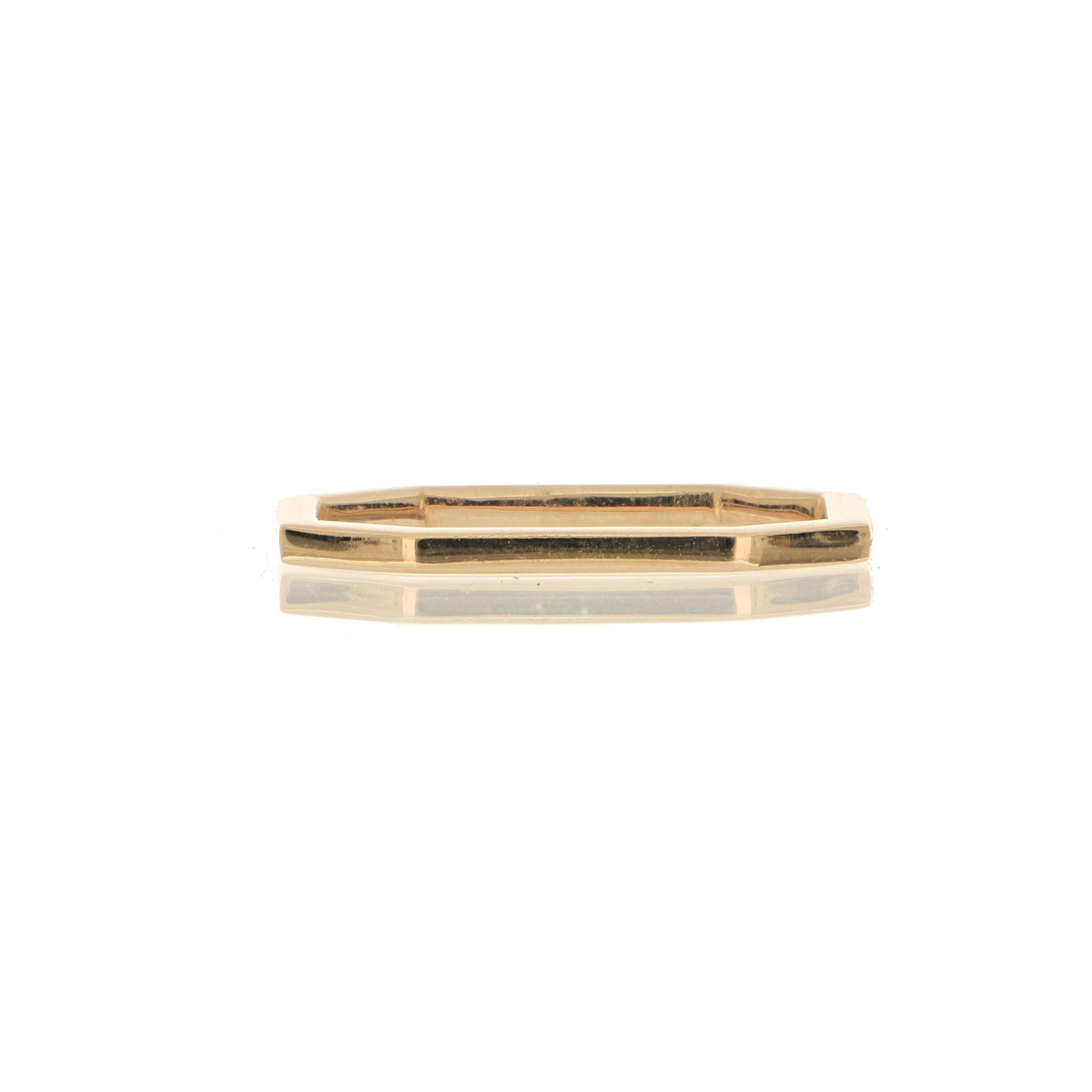 18k Rose Gold Hexagon Ring - Charles Koll Jewelers