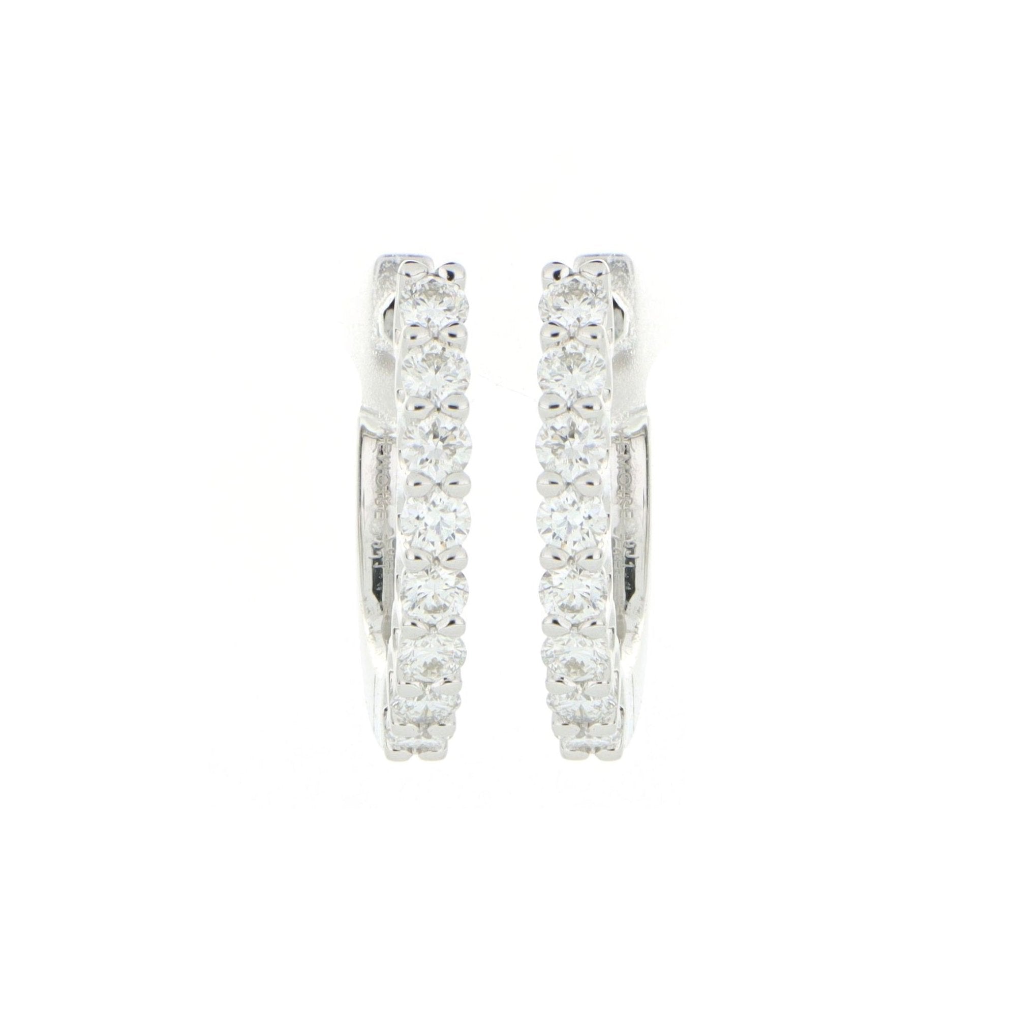18k White Diamond Huggie Earrings