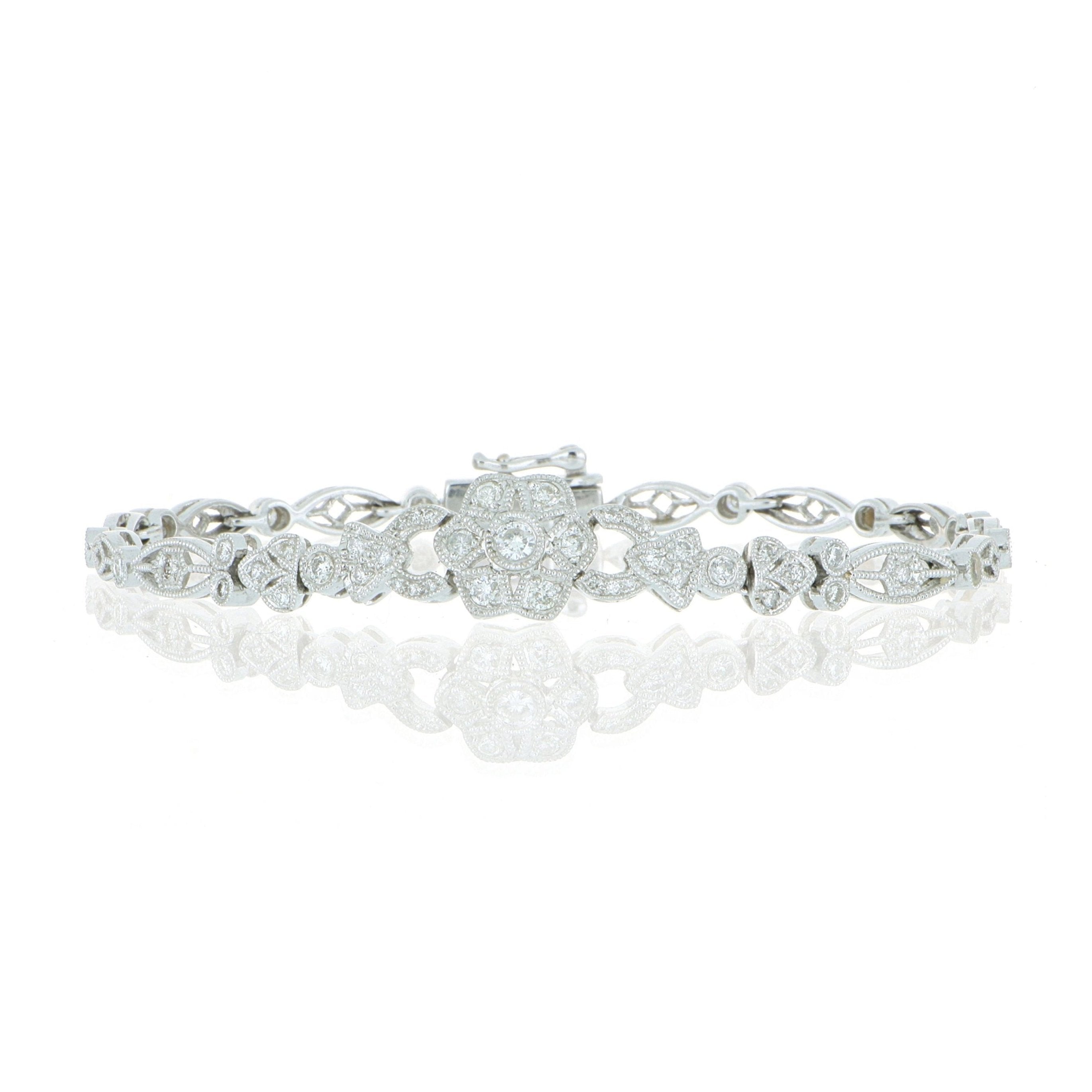 18k White Gold Diamond Bracelet - Charles Koll Jewelers