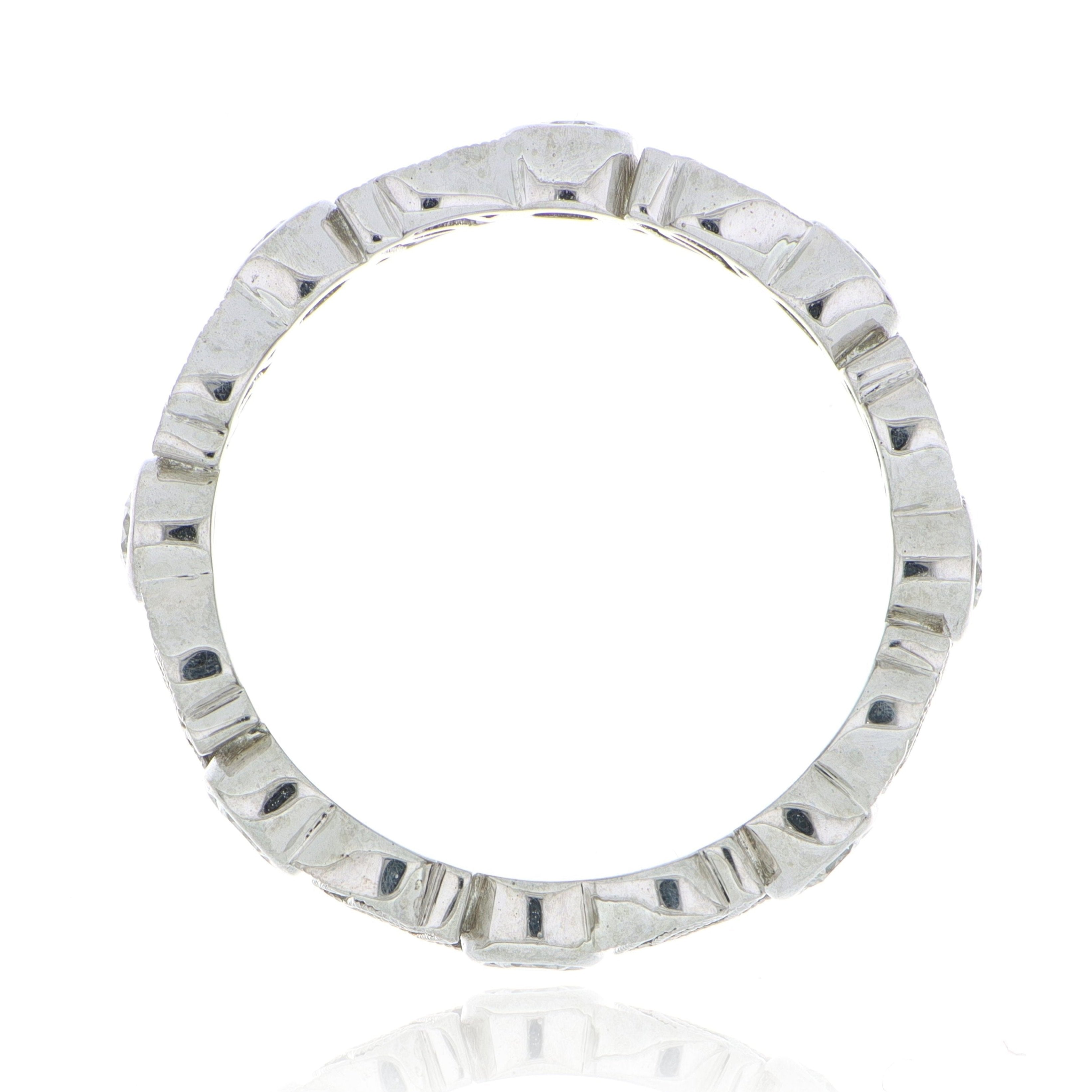 18k White Gold Diamond Filagree Ring