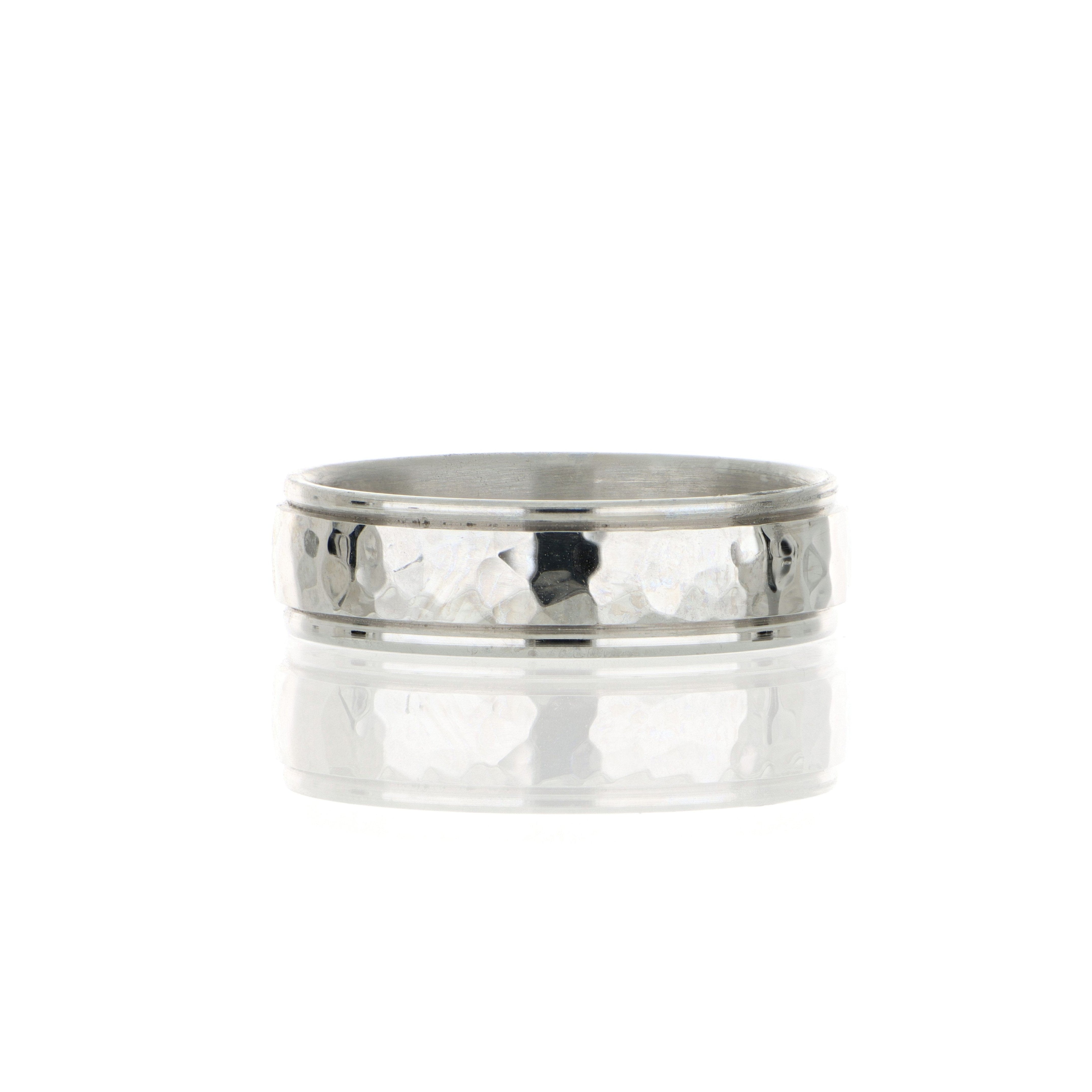 18k White Gold Men's Wedding Band - Charles Koll Jewelers