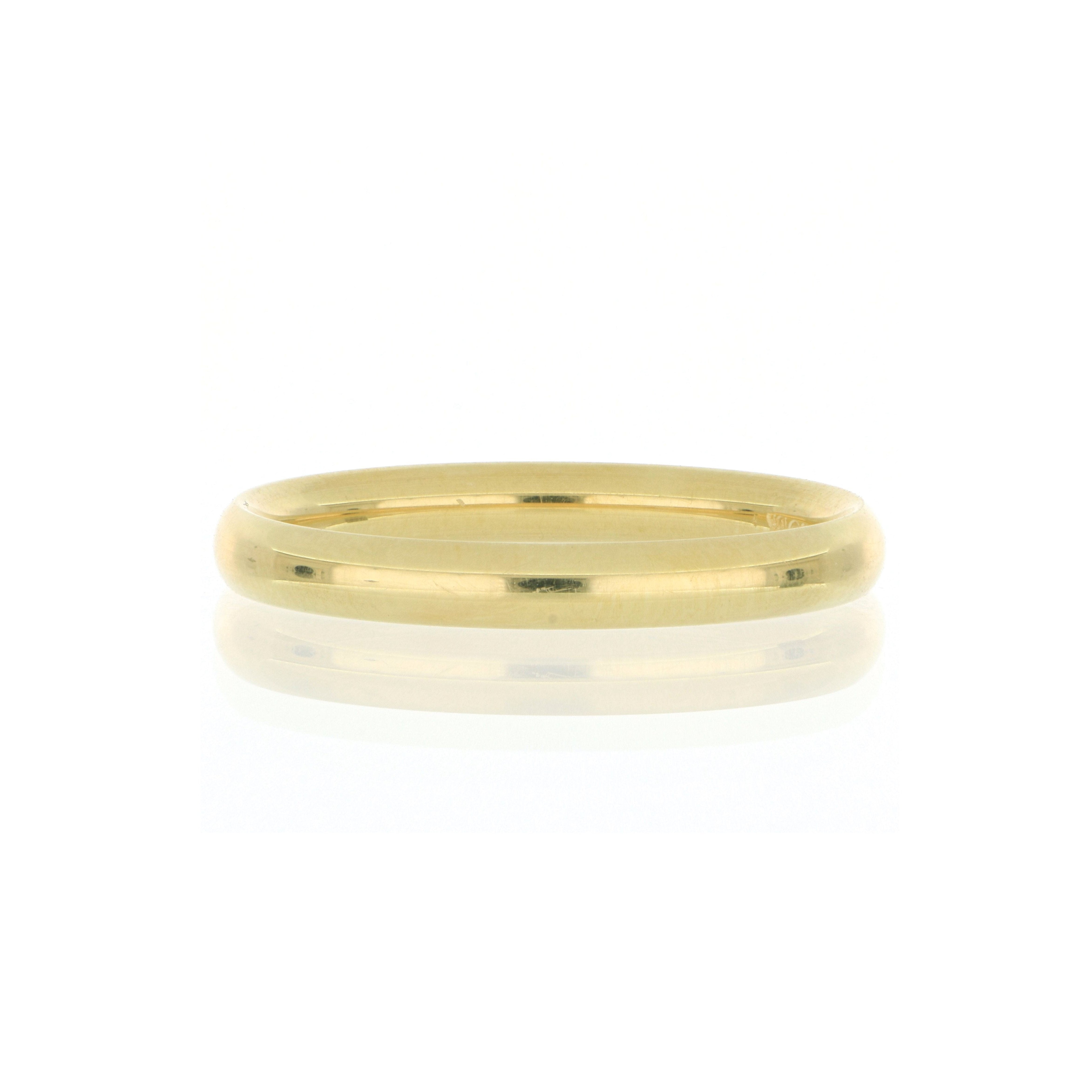 18k Yellow Gold 3mm Men's Wedding Band