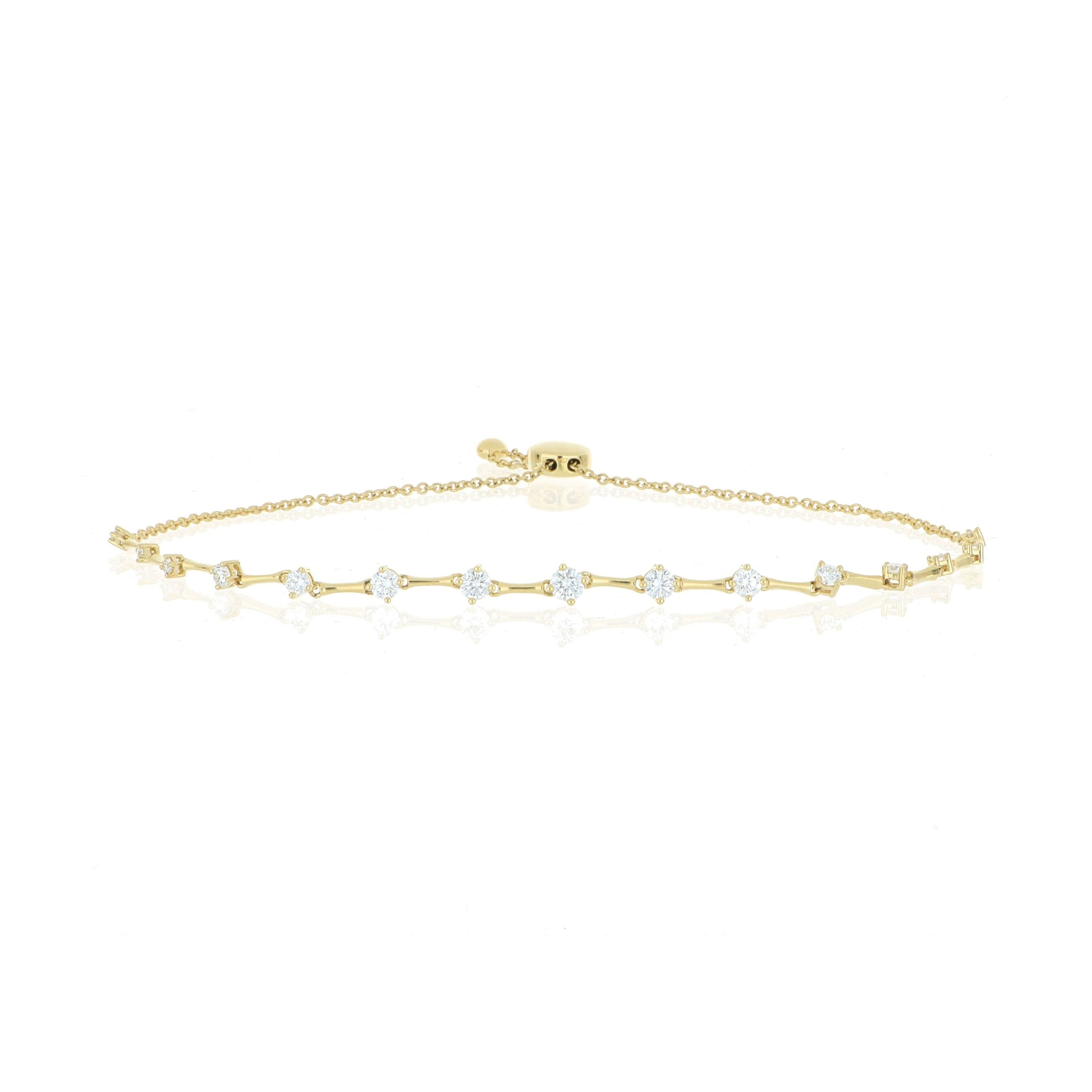 18k Yellow Gold Diamond Bolo Bracelet - Charles Koll Jewelers