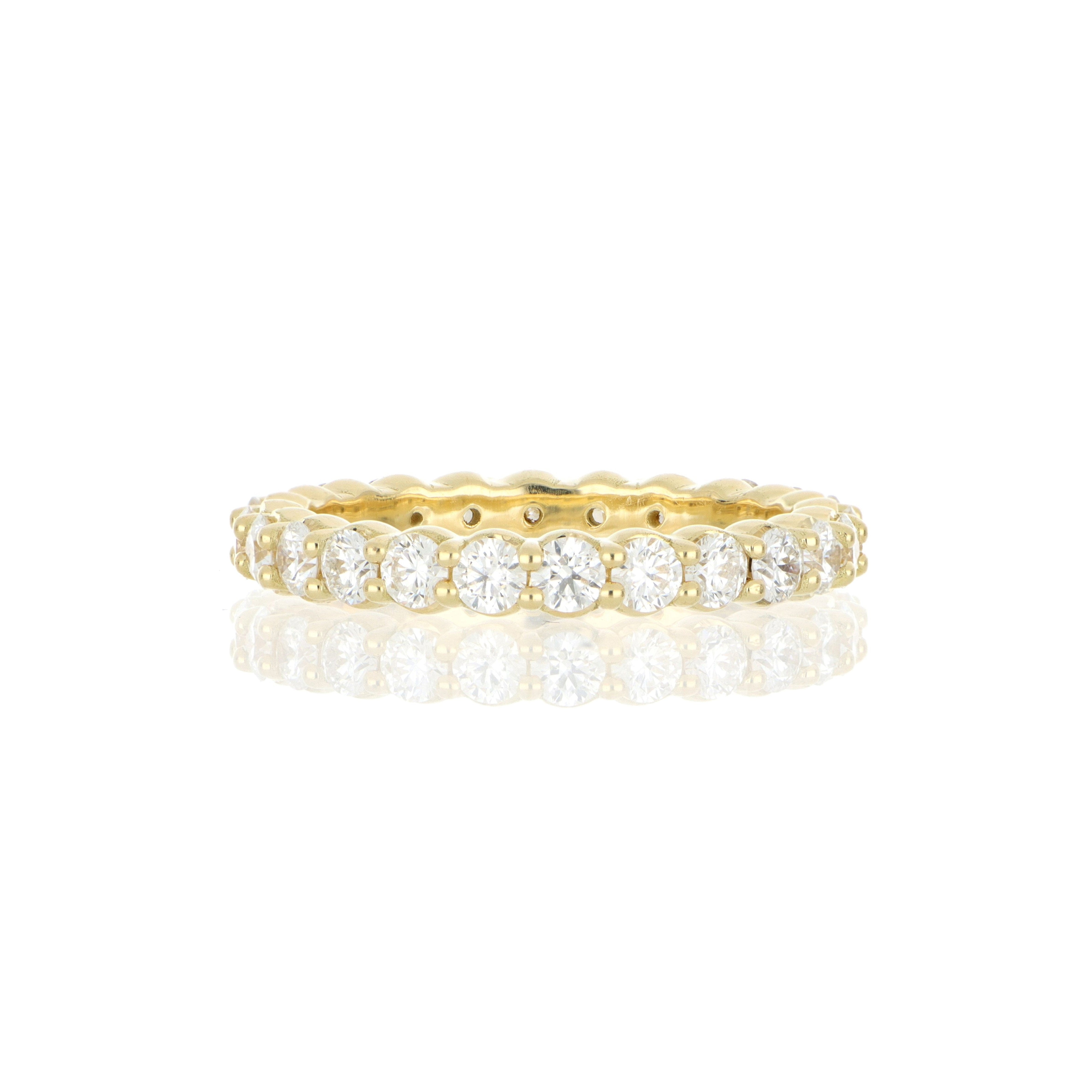 18k Yellow Gold Diamond Eternity Band - Charles Koll Jewelers