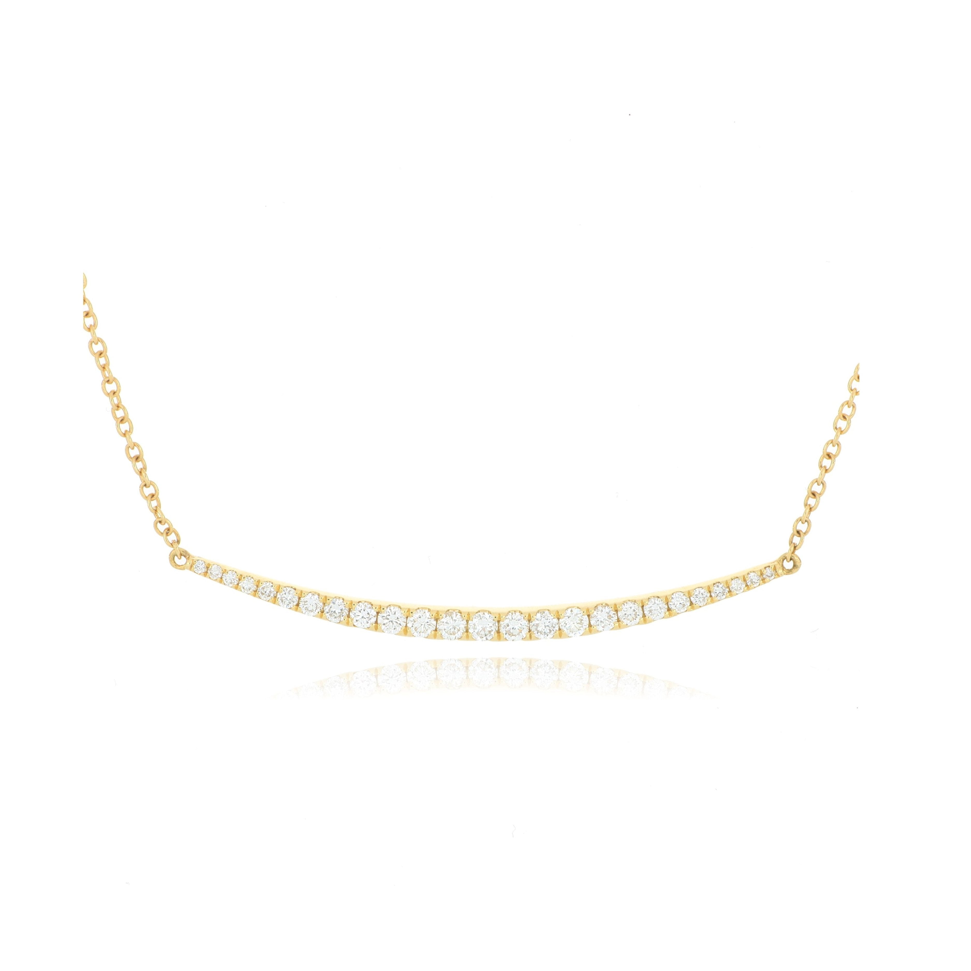 18k Yellow Gold Tapered Diamond Necklace - Charles Koll Jewelers