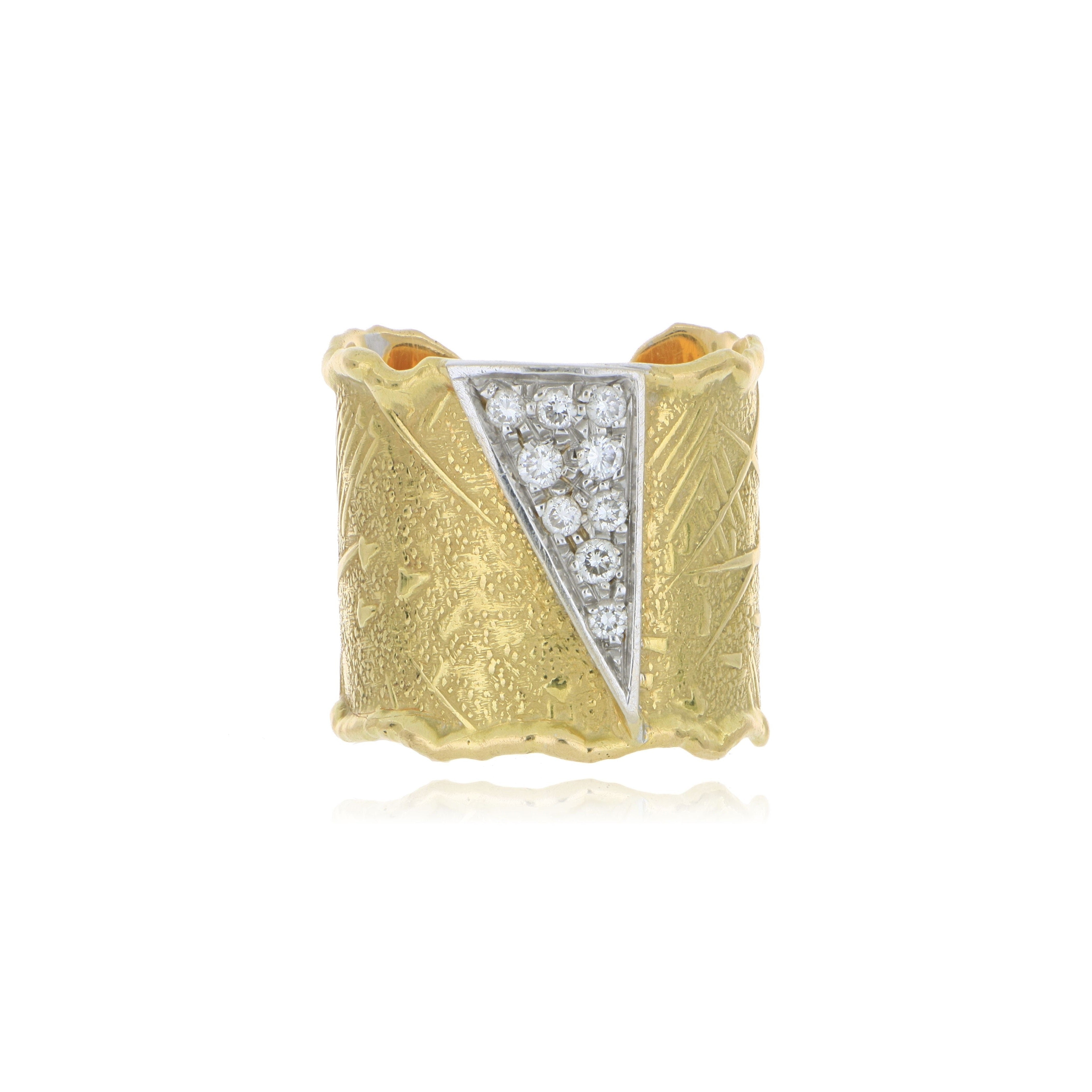 18k Yellow and White Gold Diamond Ring