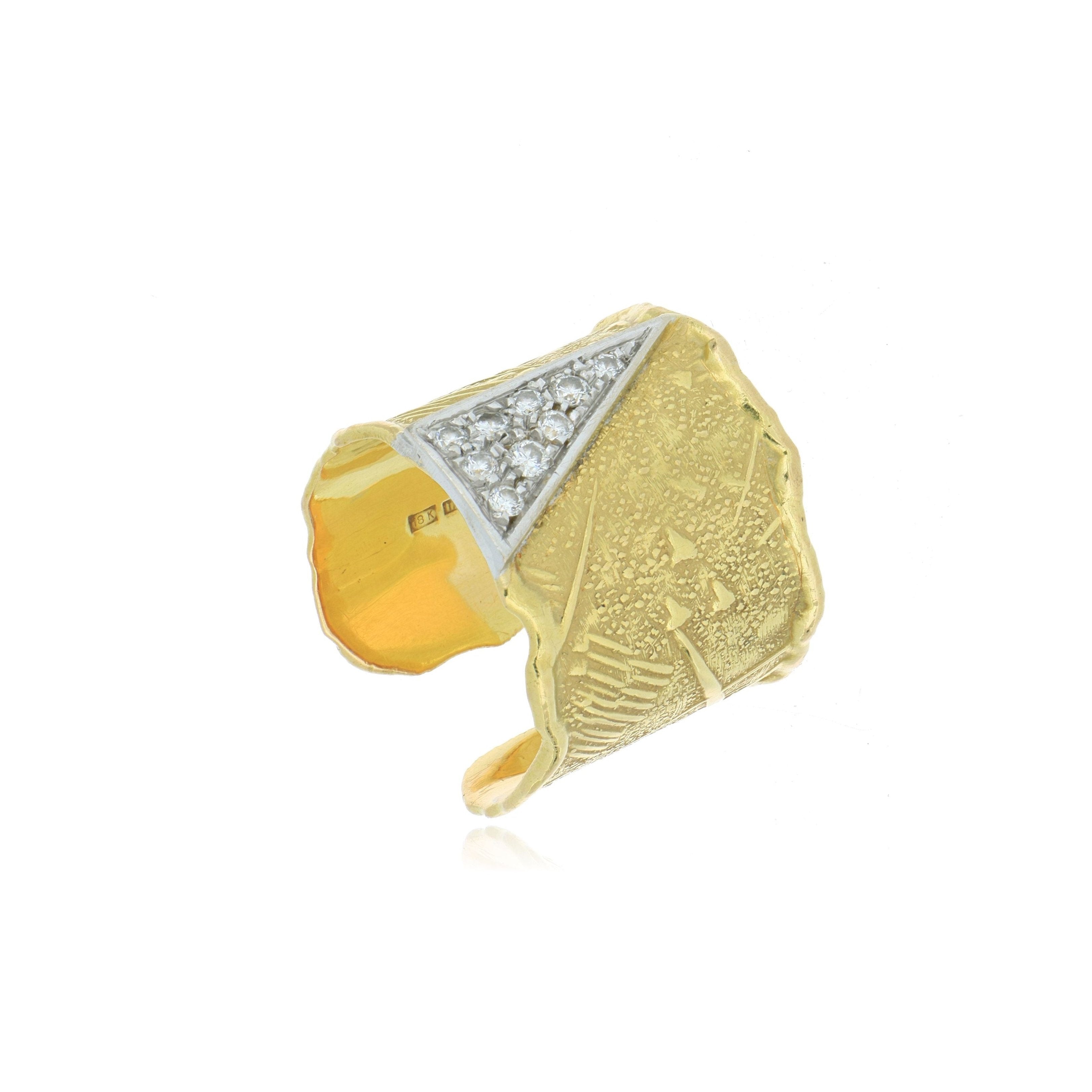 18k Yellow and White Gold Diamond Ring