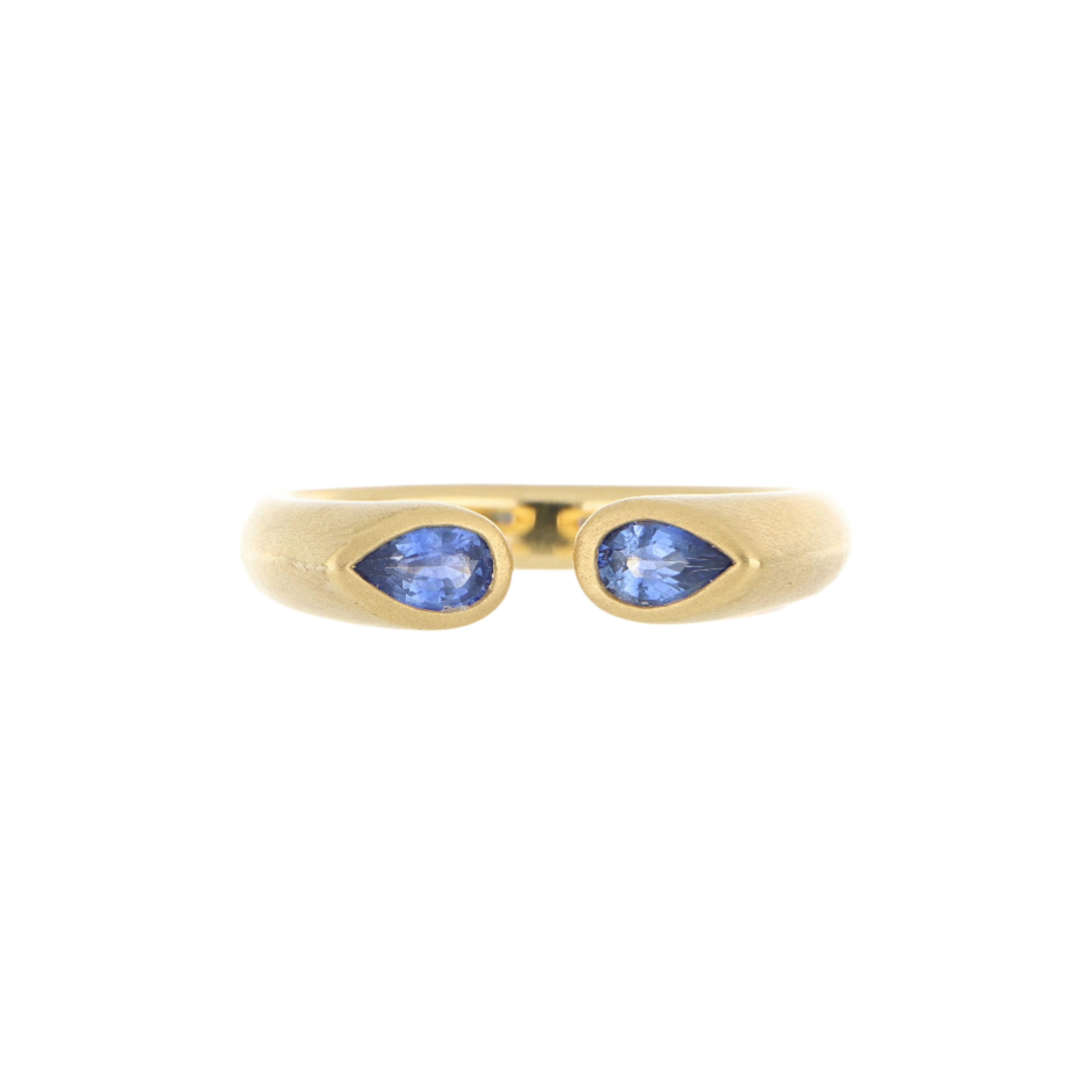 18k Yellow Gold Blue Sapphire Ring