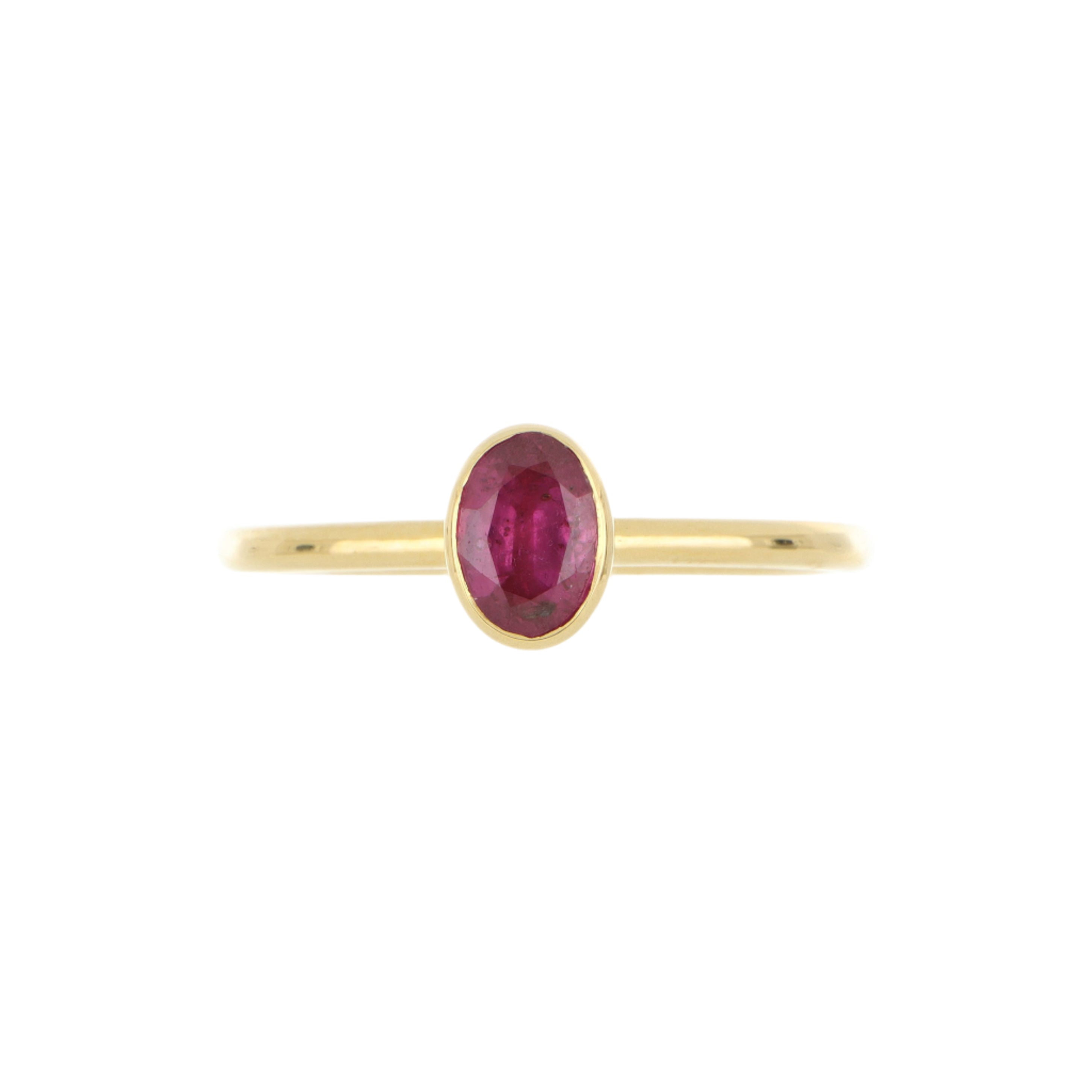 18k Yellow Gold Ruby Yum Drop RIng